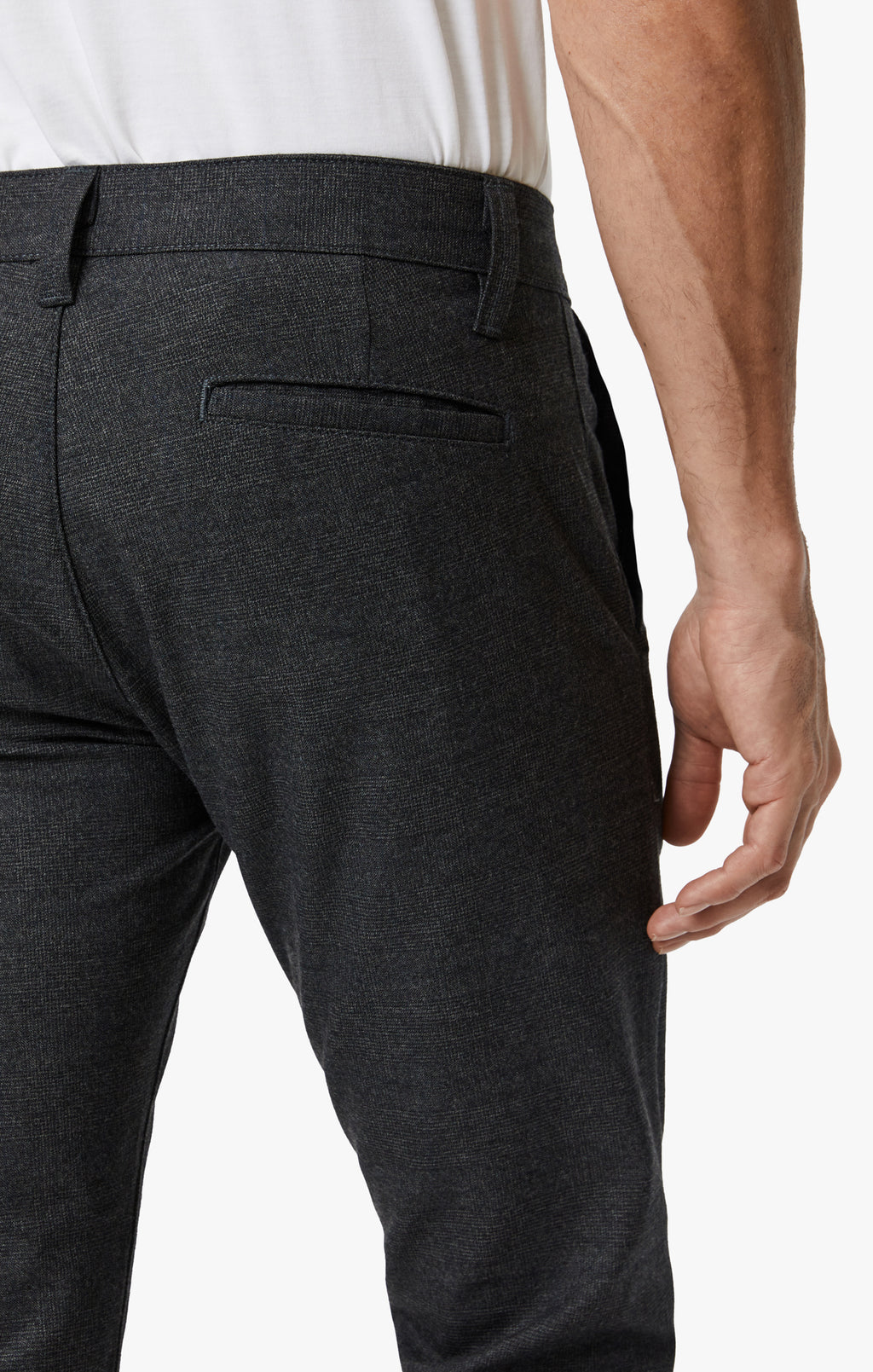 Verona Straight Leg Chino Pants In Smoke Elite Check