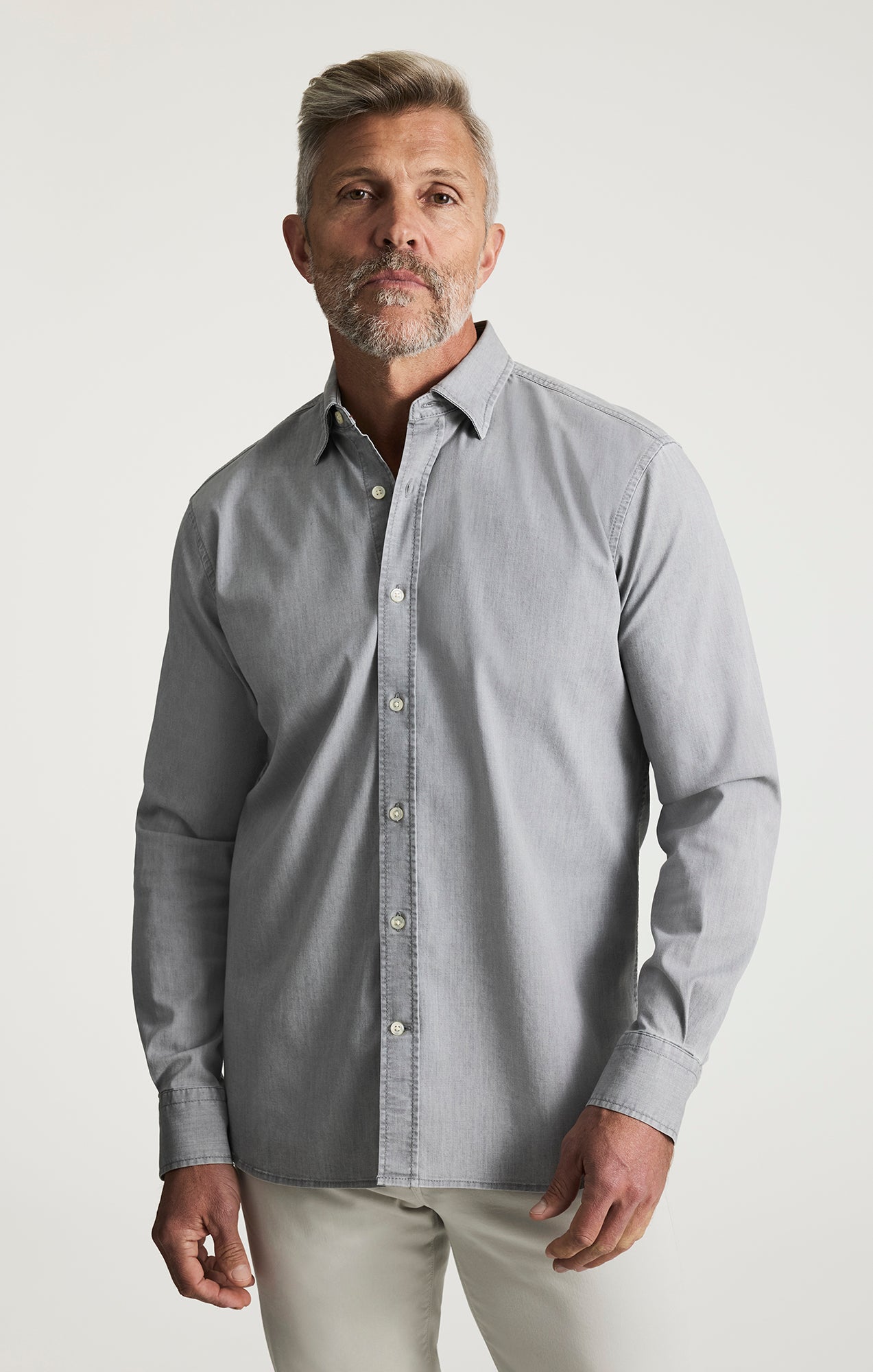 Denim Shirt In Grey Indigo