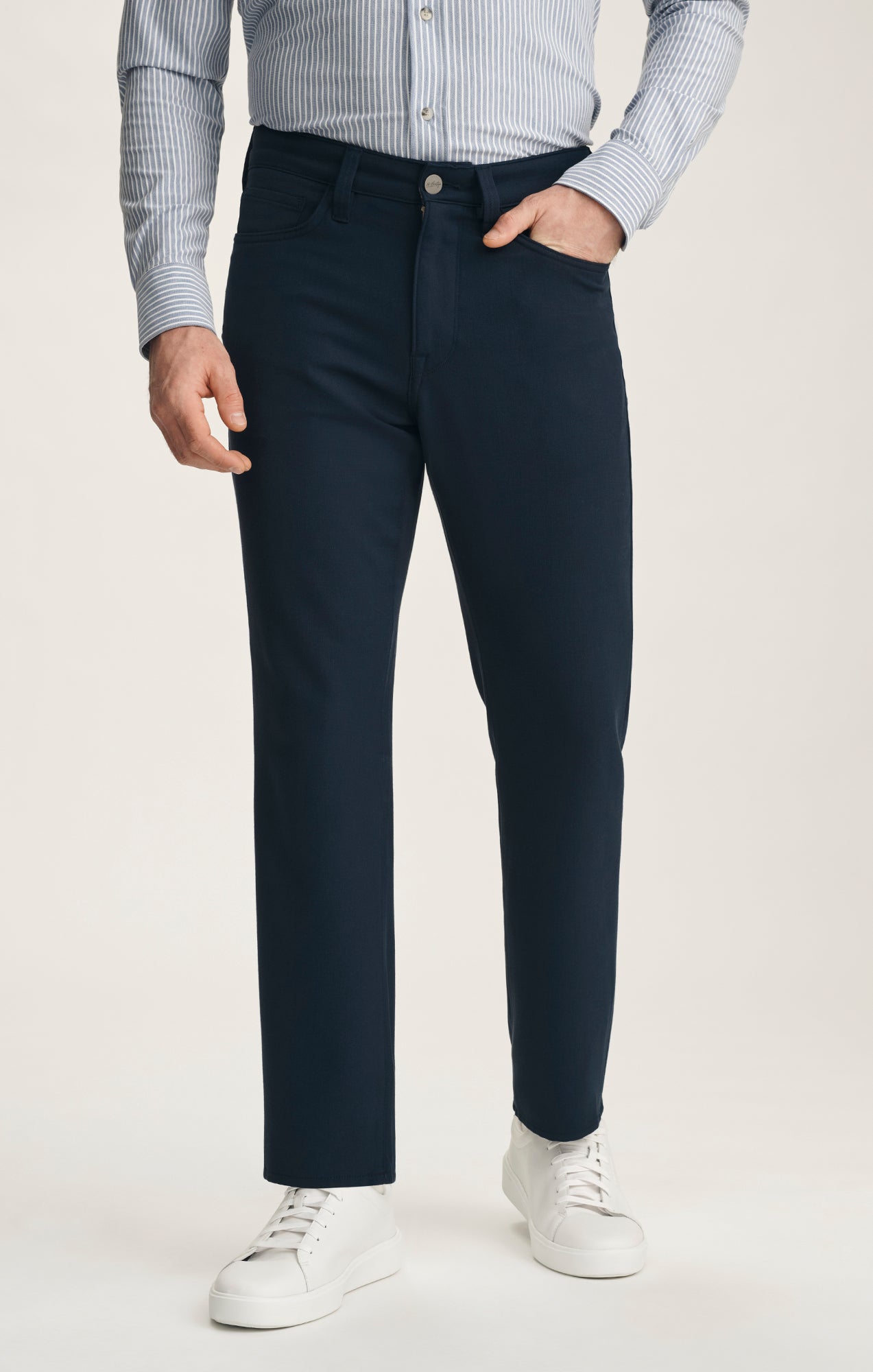 Charisma Relaxed Straight Pants In Deep Ocean Cross Twill