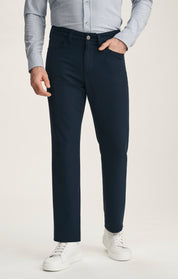 Charisma Relaxed Straight Pants In Deep Ocean Cross Twill