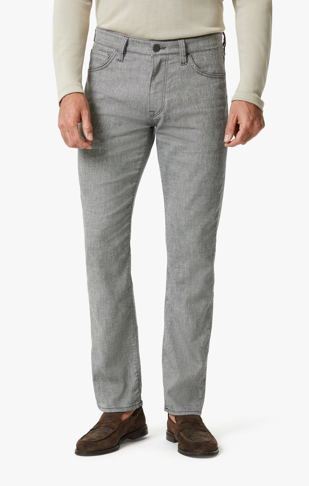 Charisma Relaxed Straight Leg Pants In Anthracite Hemp
