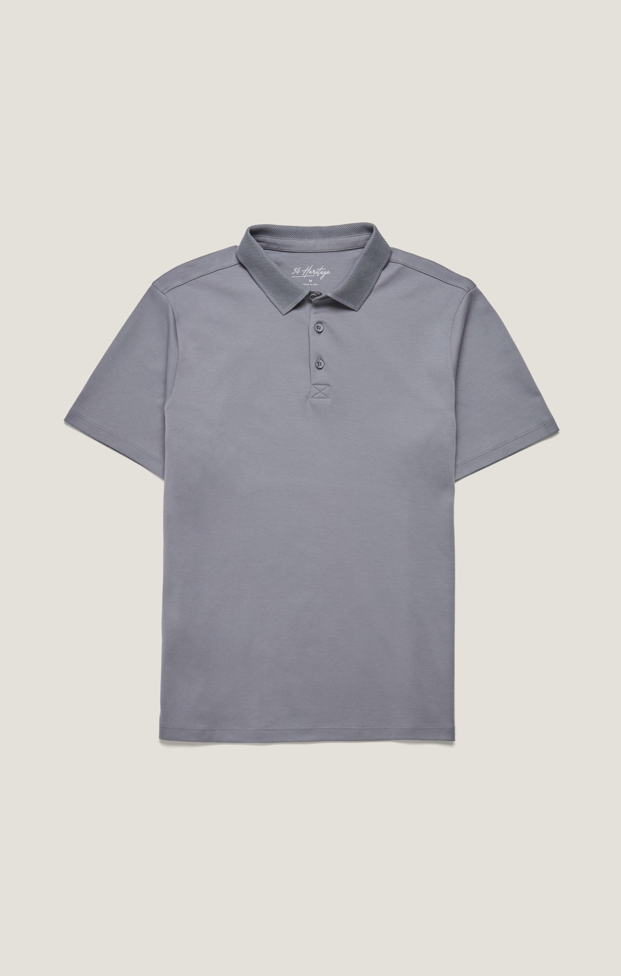 34 Heritage Men's Polo T-Shirt in Monument Grey