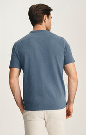 Slub Henley T-Shirt In Vintage Indigo