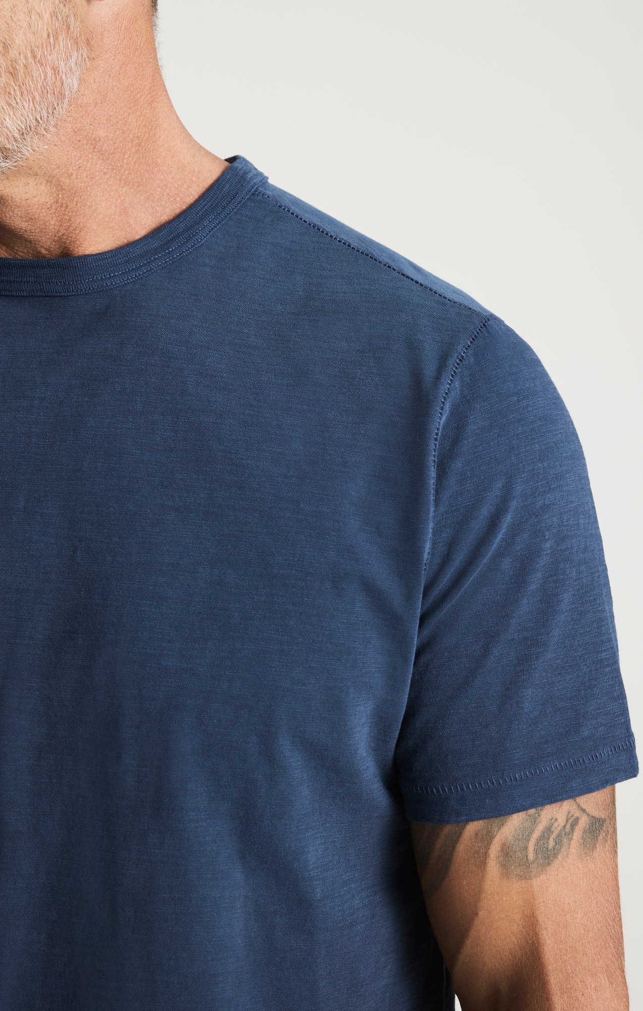 Slub Crew Neck T-shirt In Vintage Indigo