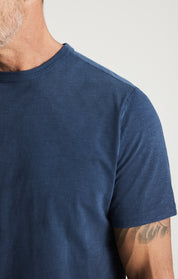 Slub Crew Neck T-shirt In Vintage Indigo