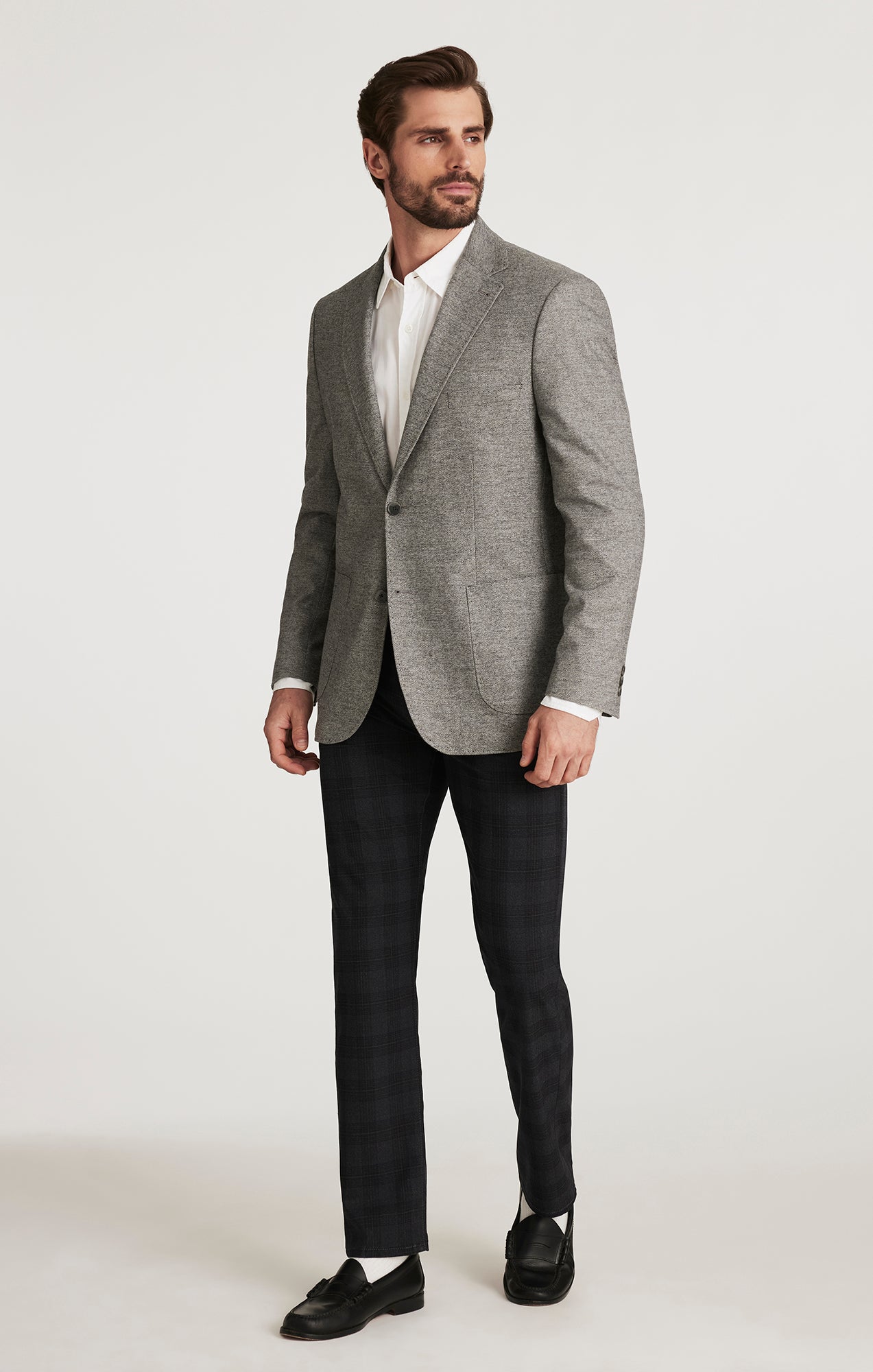 Courage Straight Leg Pants in Grey Elite Check