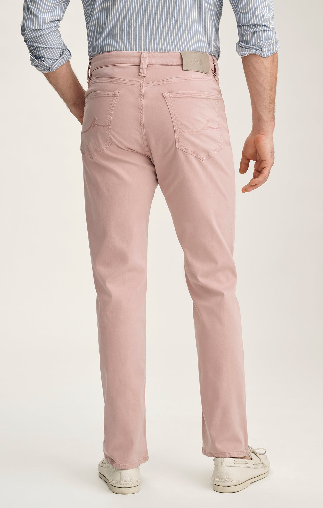 Charisma Relaxed Straight Pants In Pink Twill