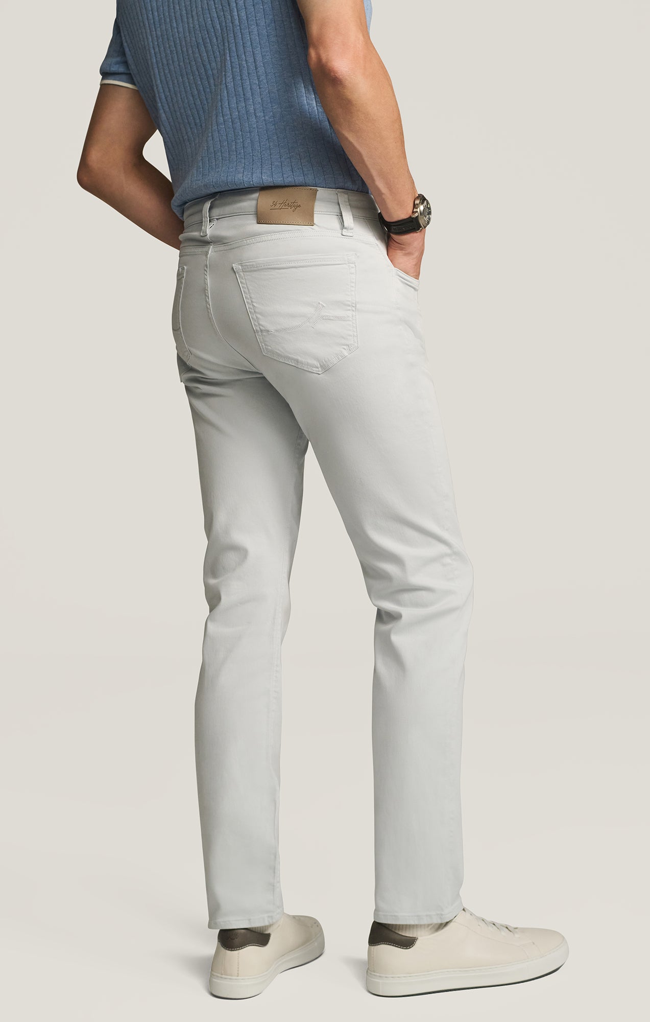 34 Heritage Men's Courage Straight Leg Pants in Stone Twill