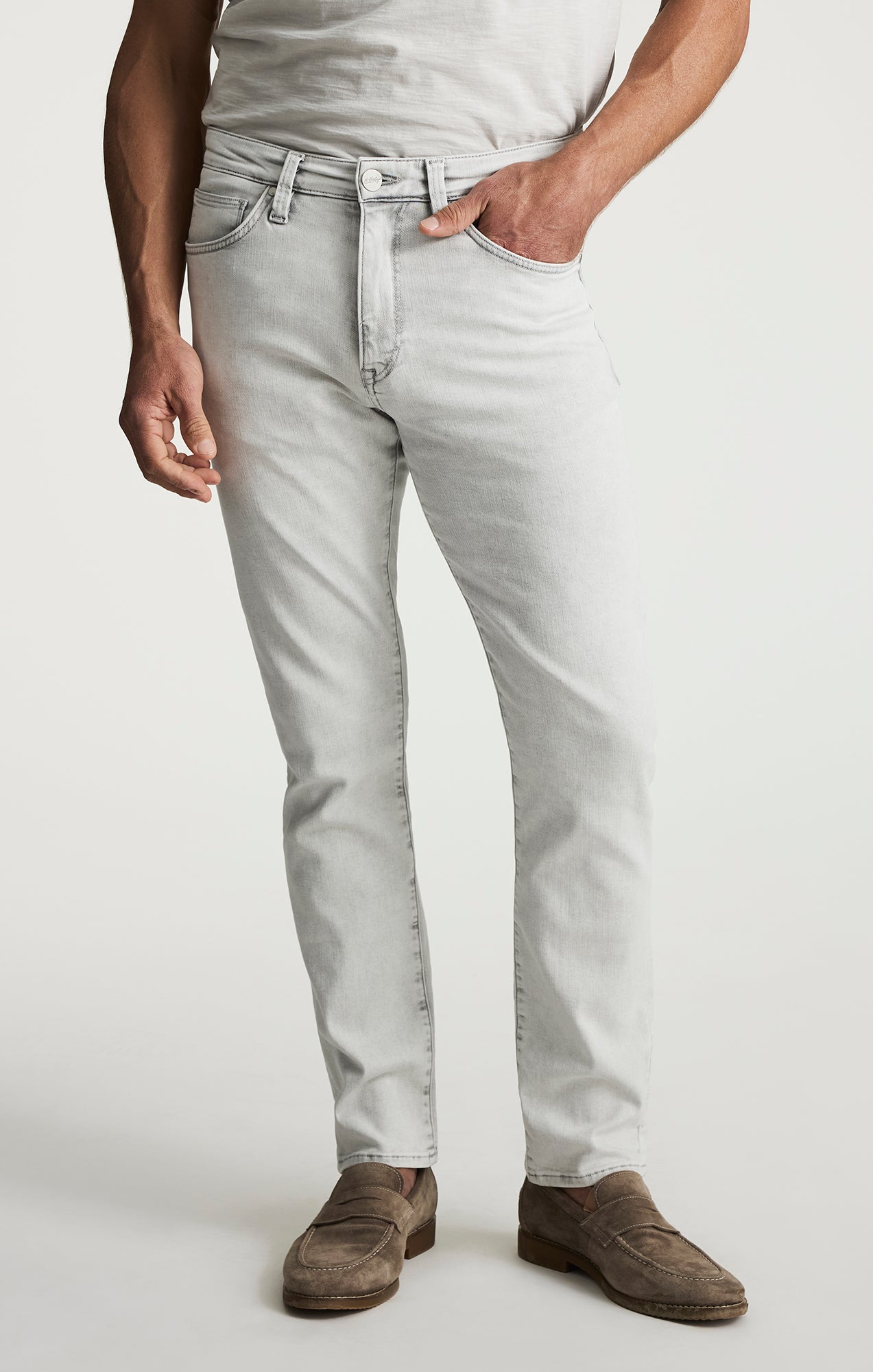 Courage Straight Leg Jeans In Ice Grey Organic Ultra