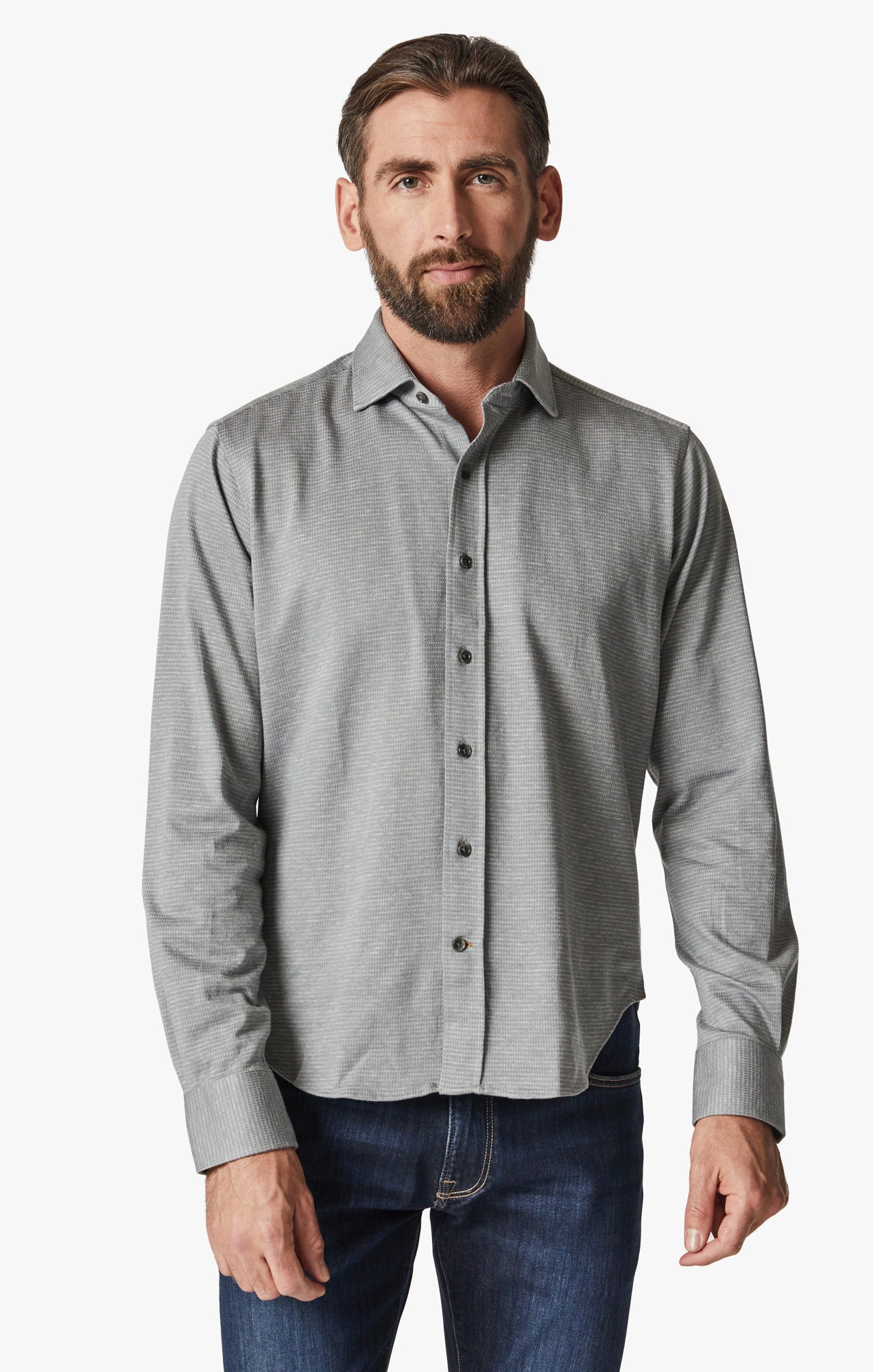 Structured Shirt In Light Grey Image 1