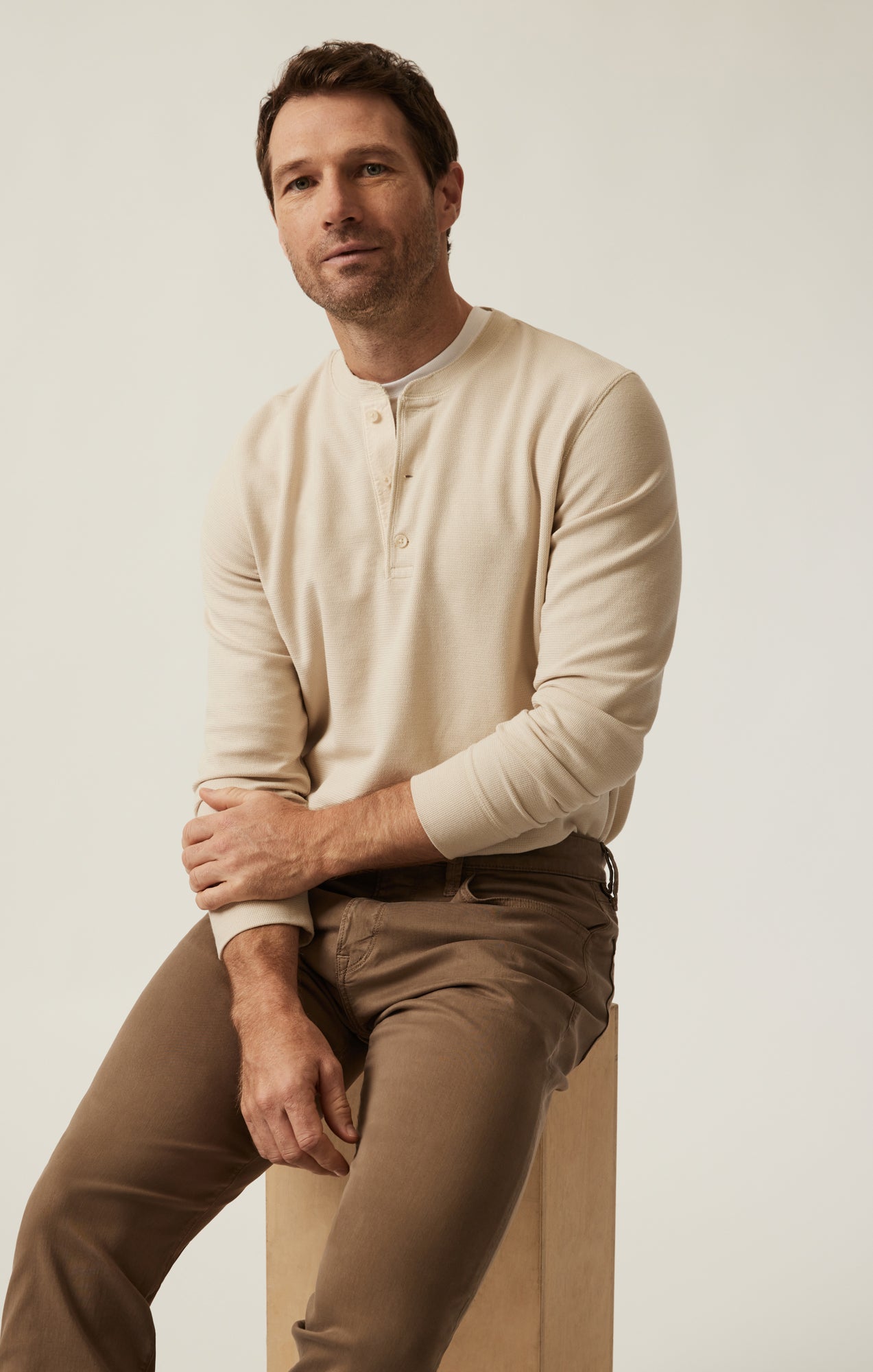 henley over dress shirt Ribbed Henley Shirt
