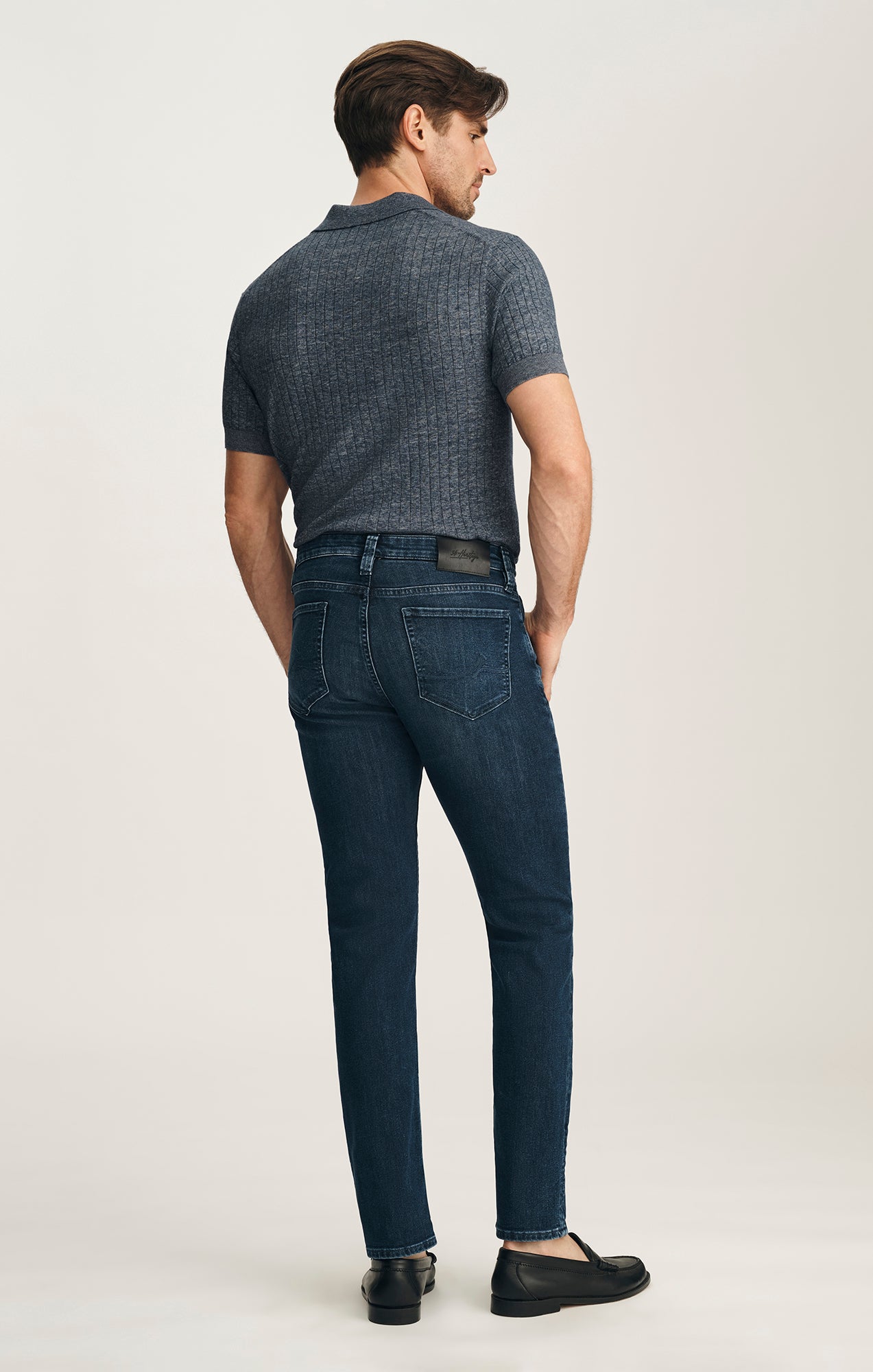 Courage Straight Leg Jeans In Deep Brushed Aerodenim