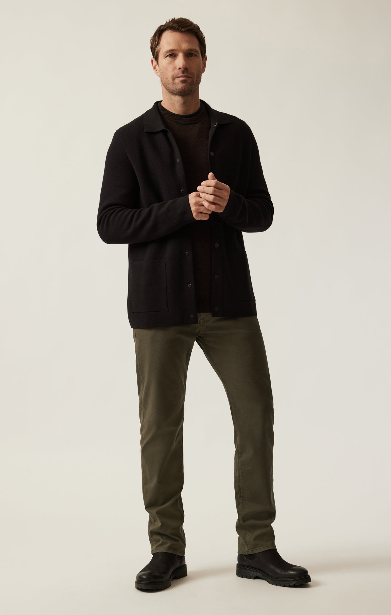 34 Heritage Men's Courage Straight Leg Pants in Dusky Green Coolmax
