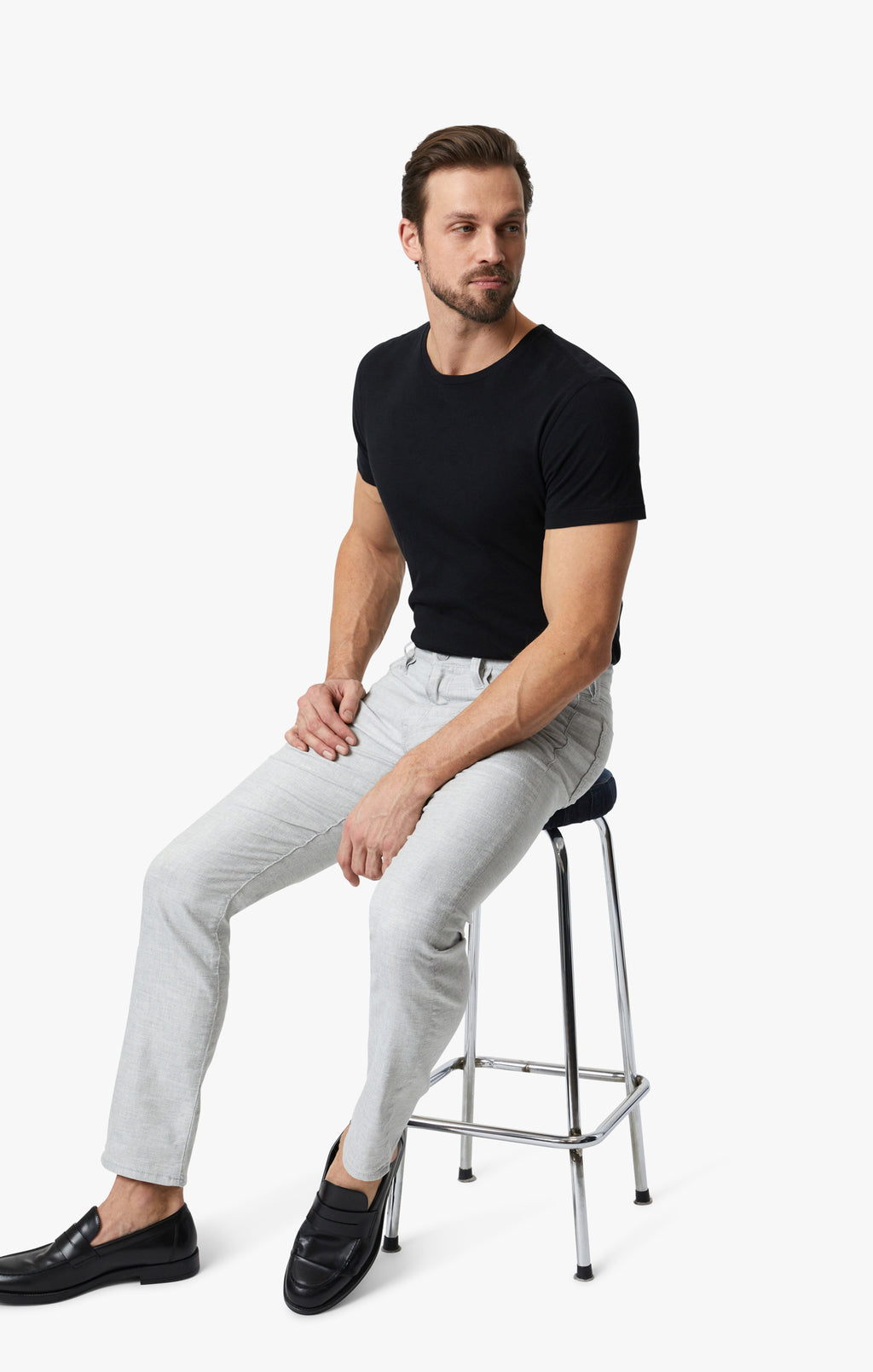 Courage Straight Leg Pants In Light Grey Hemp
