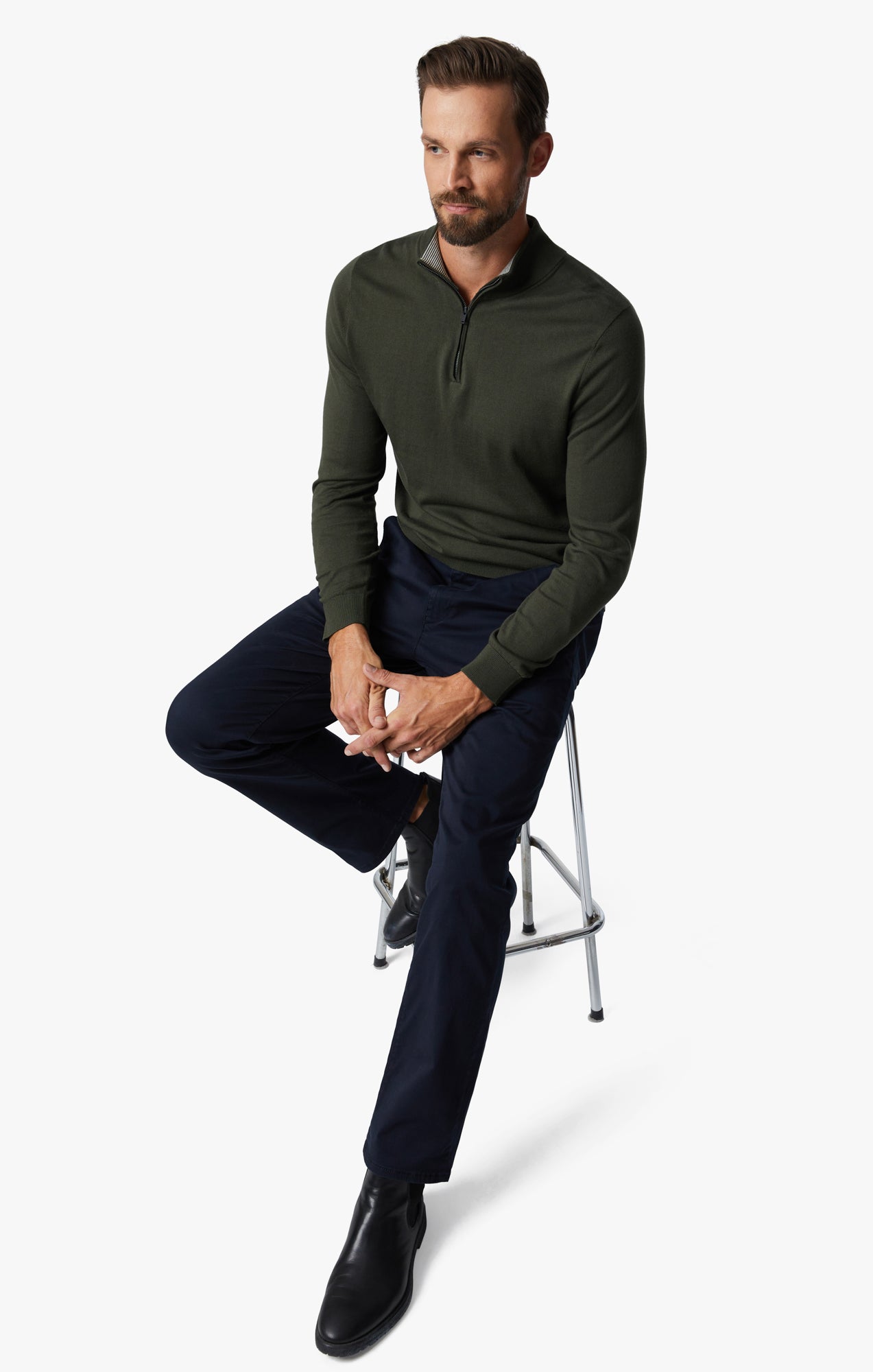 Charisma Relaxed Straight Chino In Navy Twill Image 7