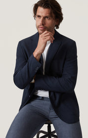 Matteo Seersucker Blazer in Navy