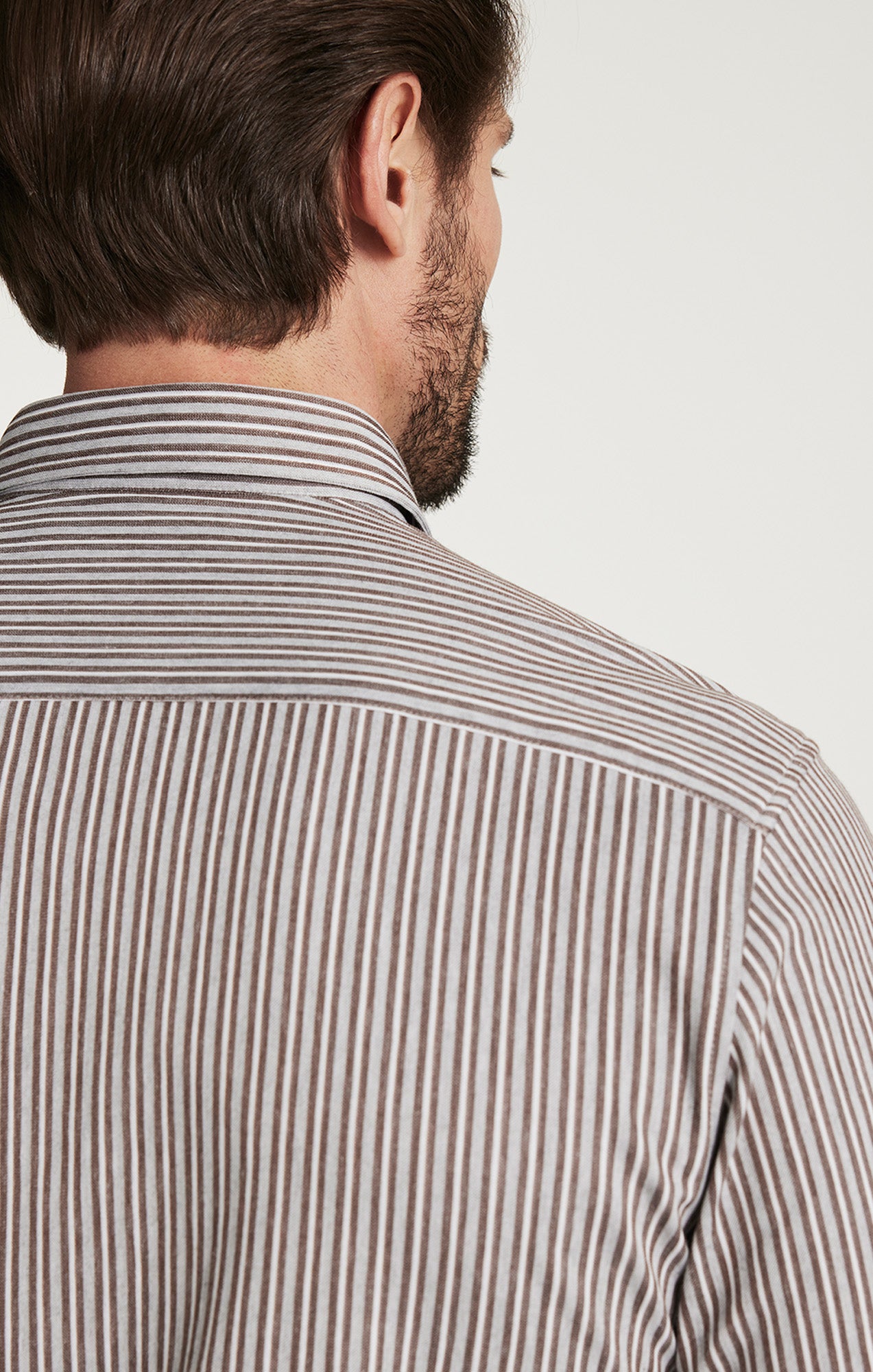 Men's Striped Shirt in Brown, M