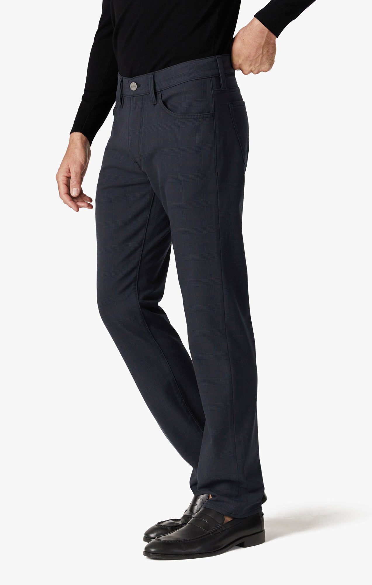 Courage Straight Leg Pants in Navy Elite Check