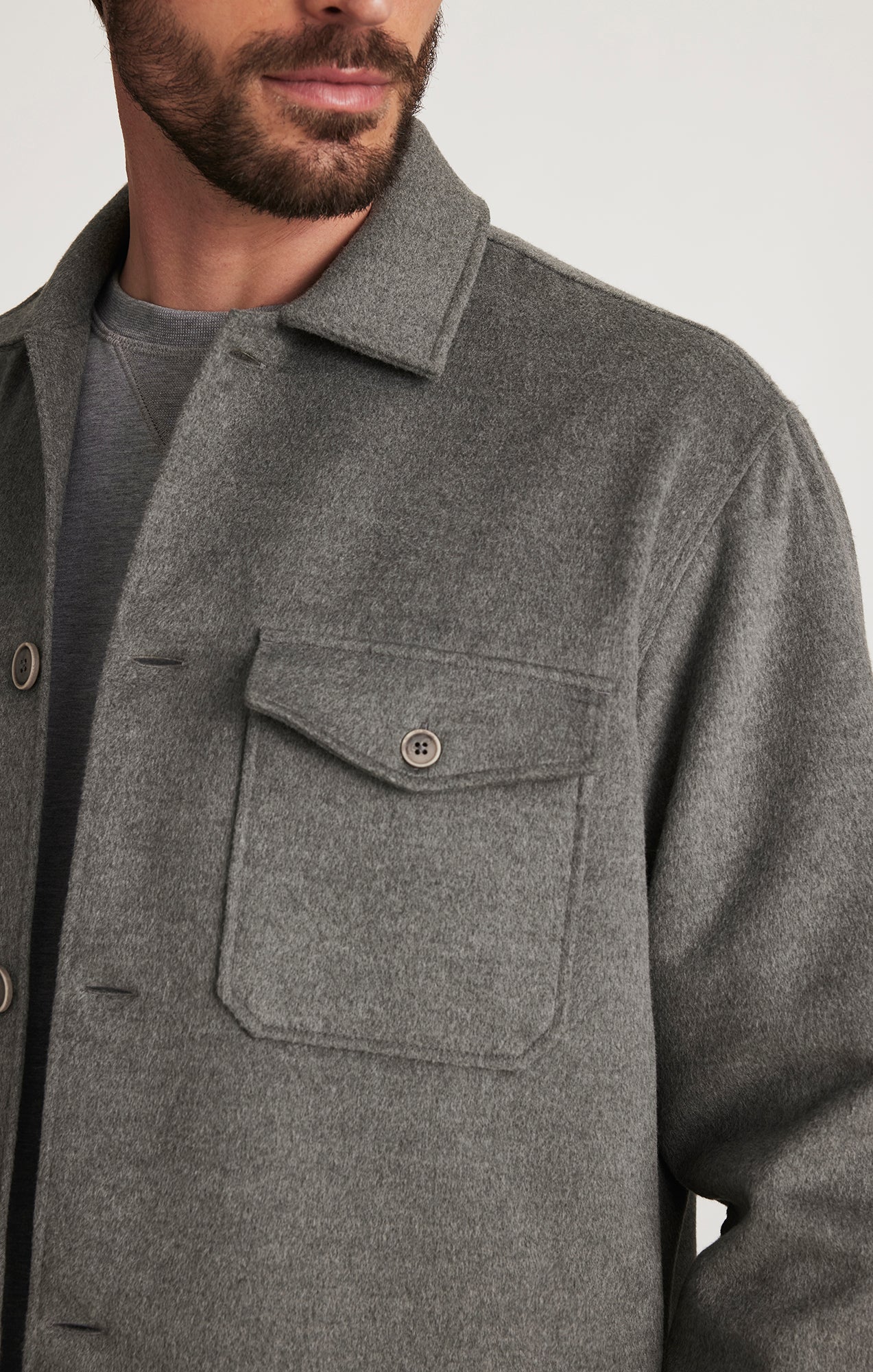 Button Down Overshirt in Grey