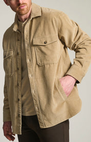 Corduroy Overshirt In Aluminum