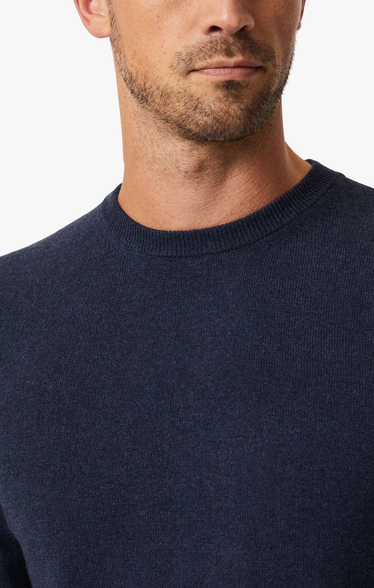 Cashmere Crew Neck Sweater In Navy Image 6