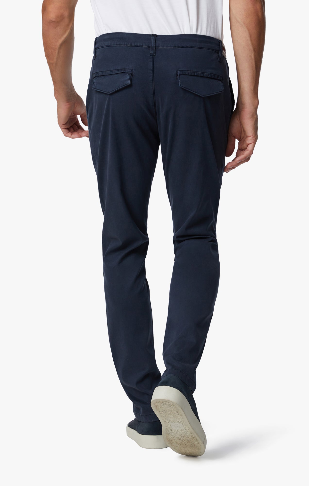 Formia Drawstring Chino Pants In Navy Soft Touch Image 5