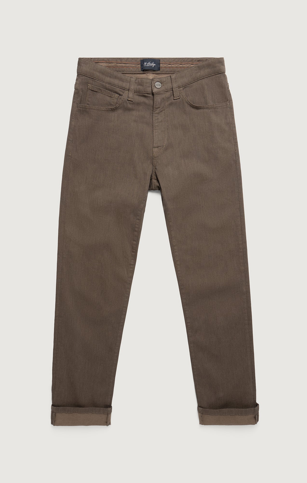 Courage Straight Leg Pants in Coffee Diagonal