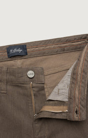 Charisma Relaxed Straight Pants in Coffee Diagonal