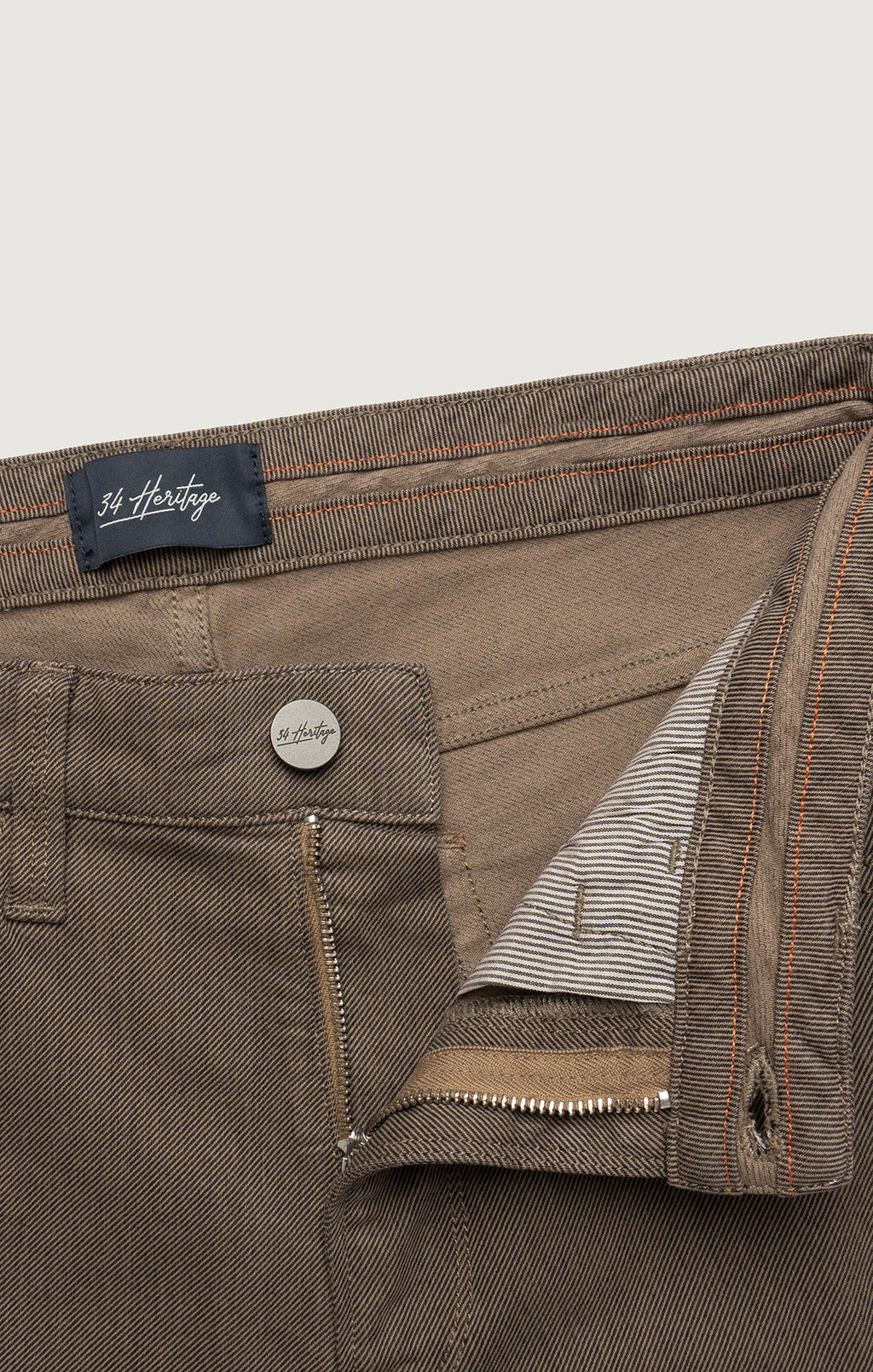 Charisma Relaxed Straight Pants in Coffee Diagonal