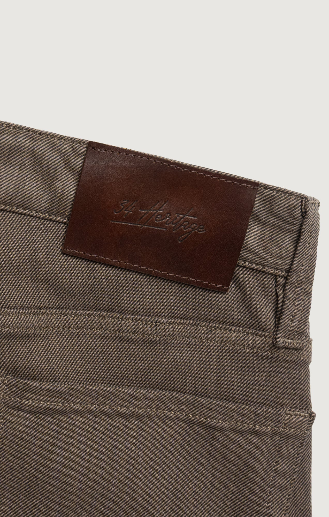 Charisma Relaxed Straight Pants in Coffee Diagonal