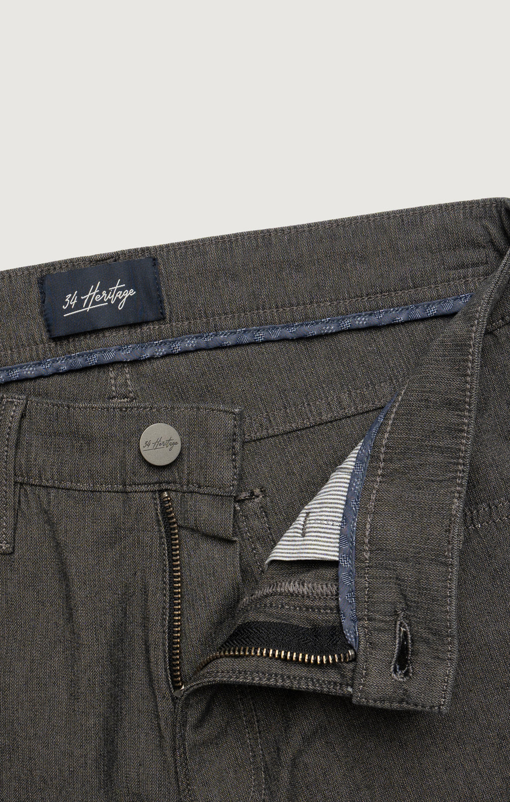 Courage Straight Leg Pants in Grey Herringbone