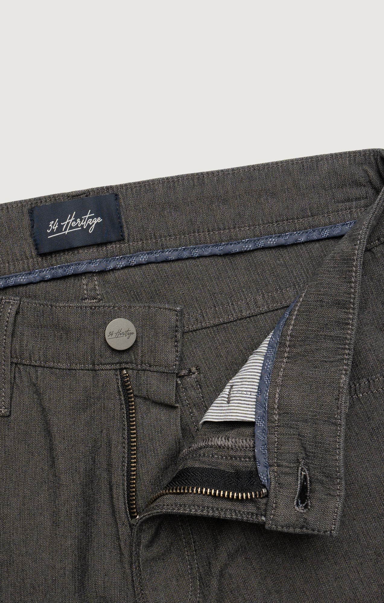 Courage Straight Leg Pants in Grey Herringbone