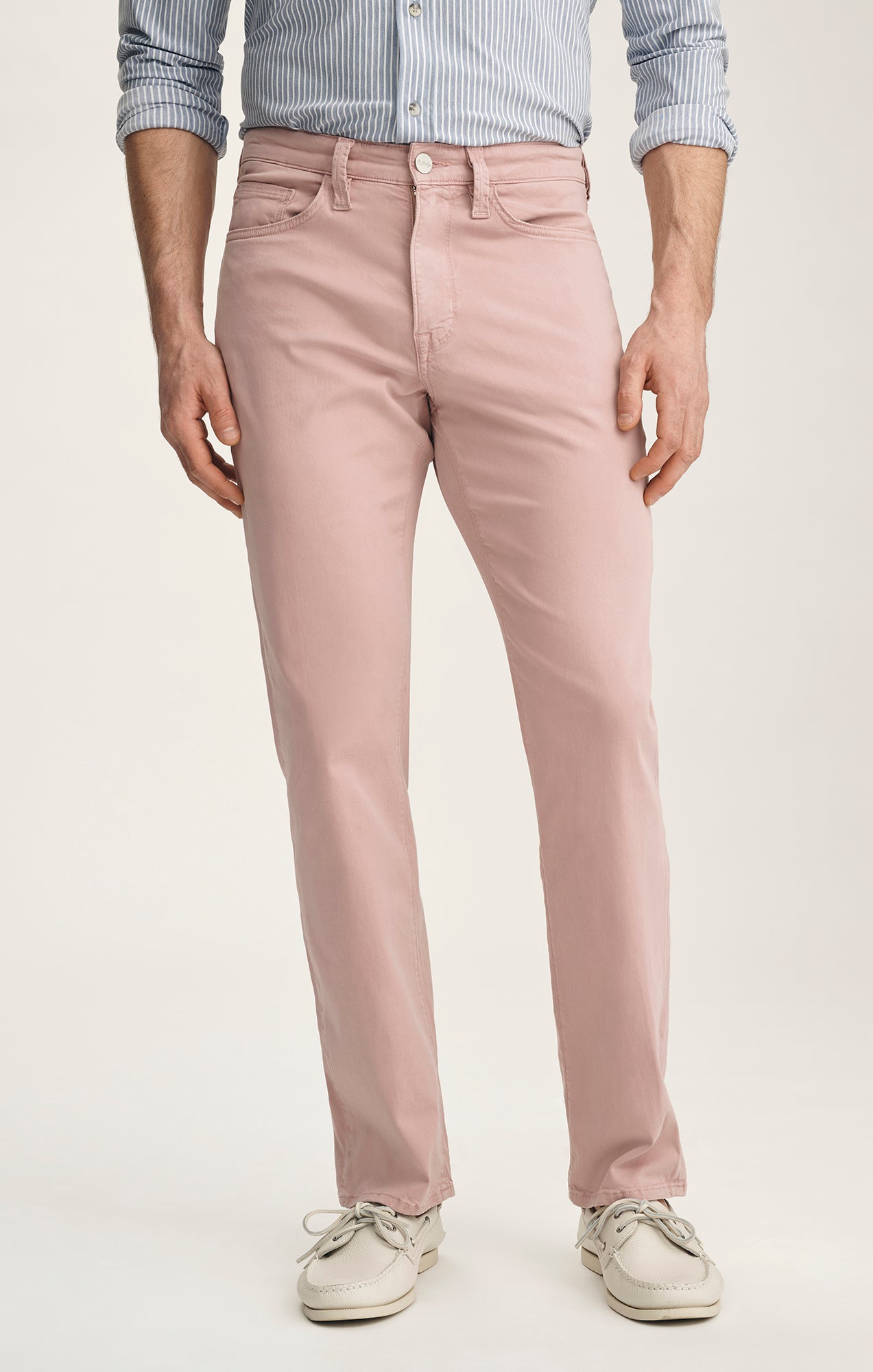 Charisma Relaxed Straight Pants In Pink Twill