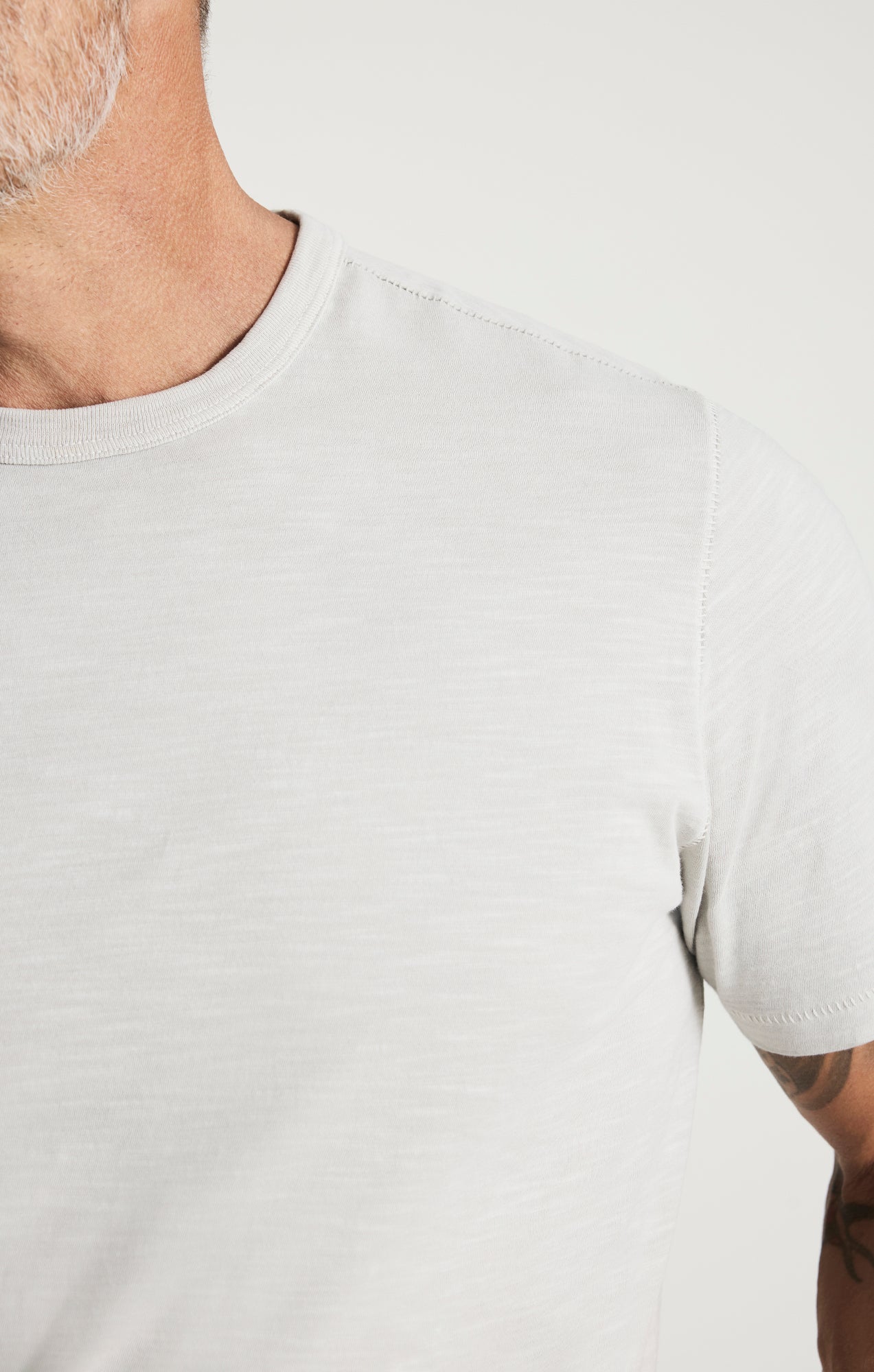 Slub Crew Neck T-shirt In Glacier Grey