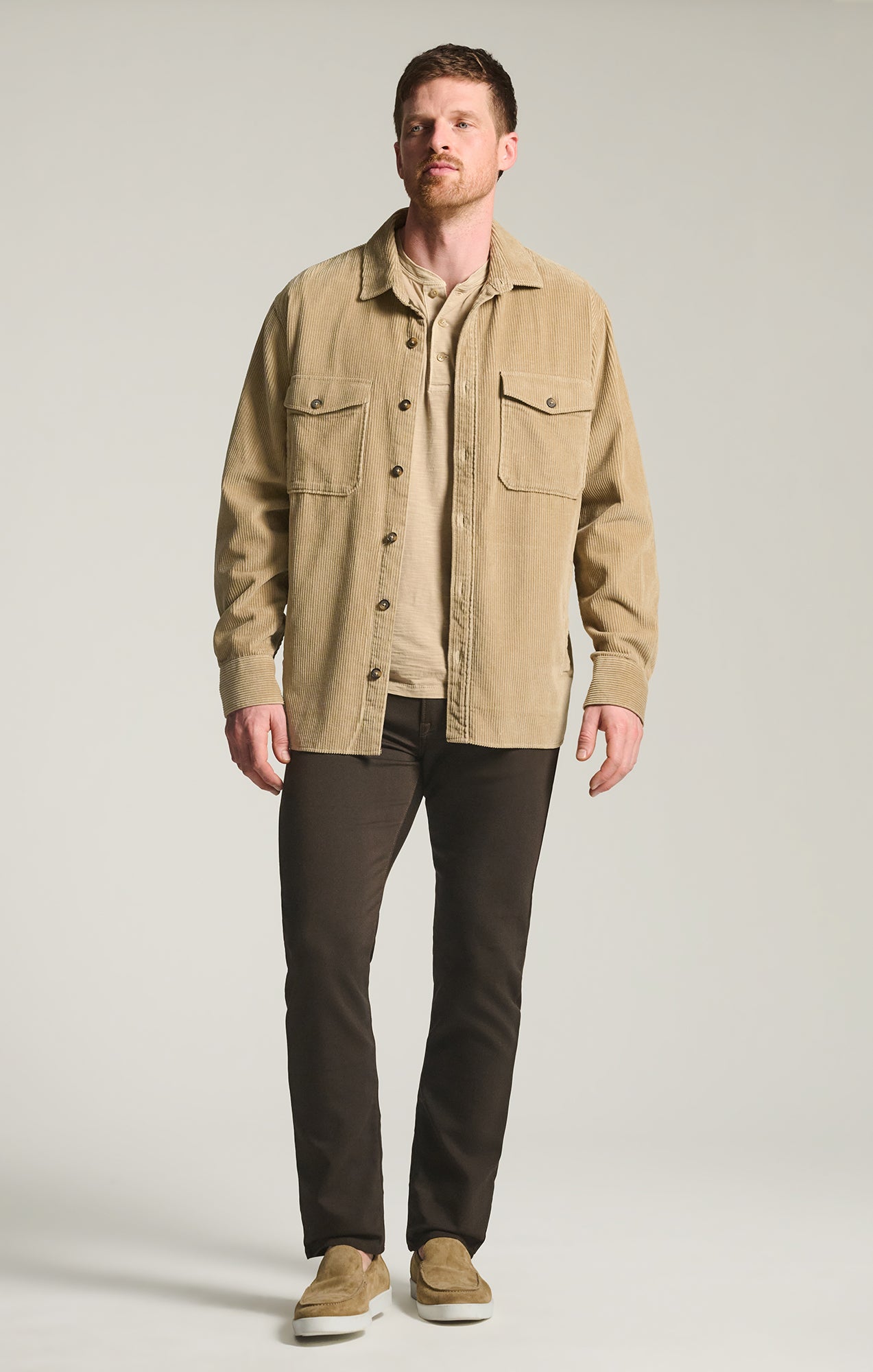 Corduroy Overshirt In Aluminum