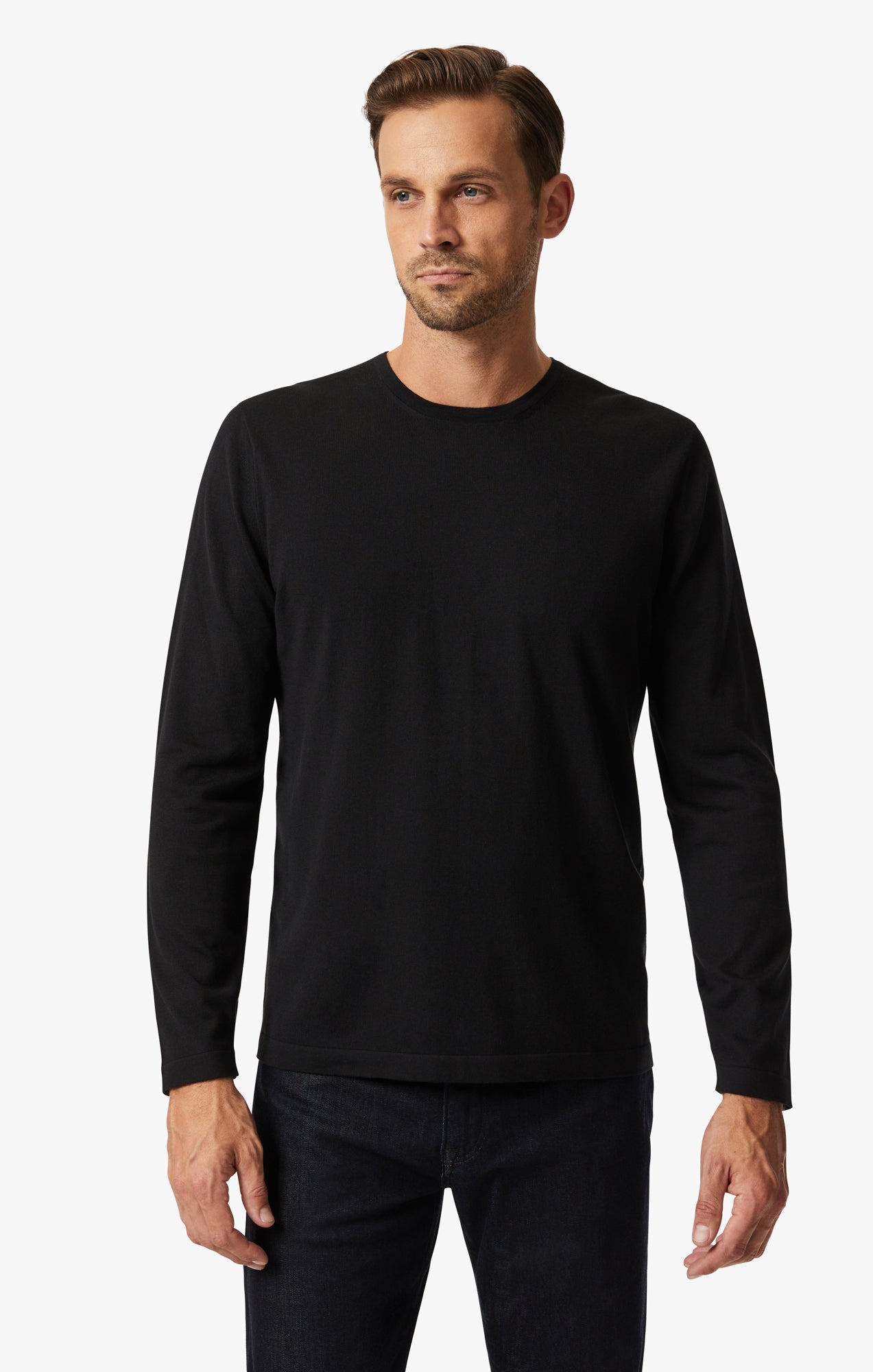 Crew Neck Sweater In Black Image 1