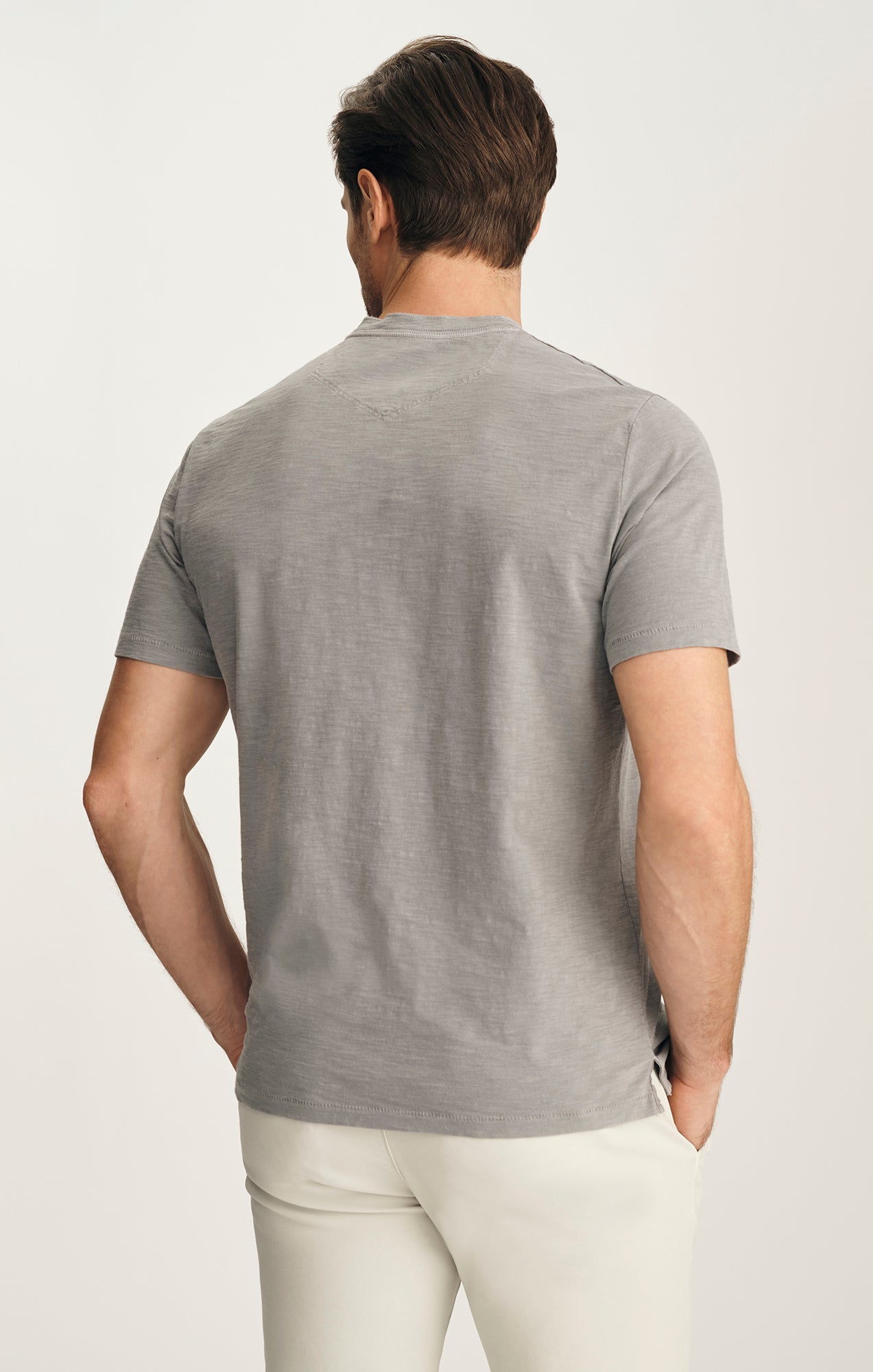 Slub Henley T-Shirt In Chiseled Stone