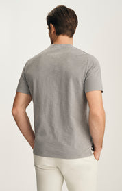 Slub Henley T-Shirt In Chiseled Stone