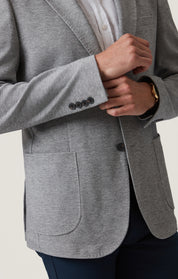 Matteo Pique Blazer in Grey Melange