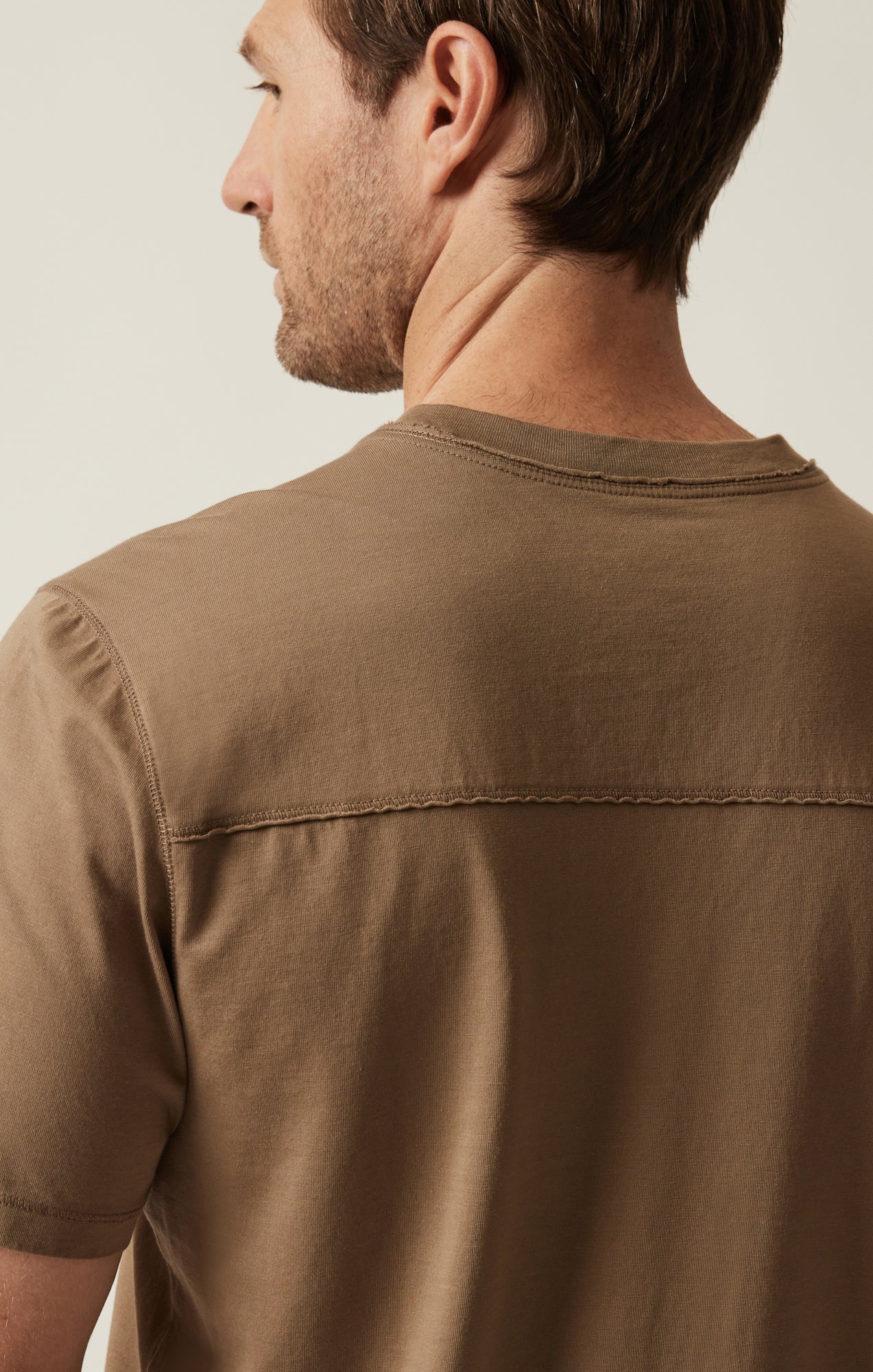 Deconstructed V-Neck T-Shirt In Shitake