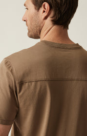 Deconstructed V-Neck T-Shirt In Shitake