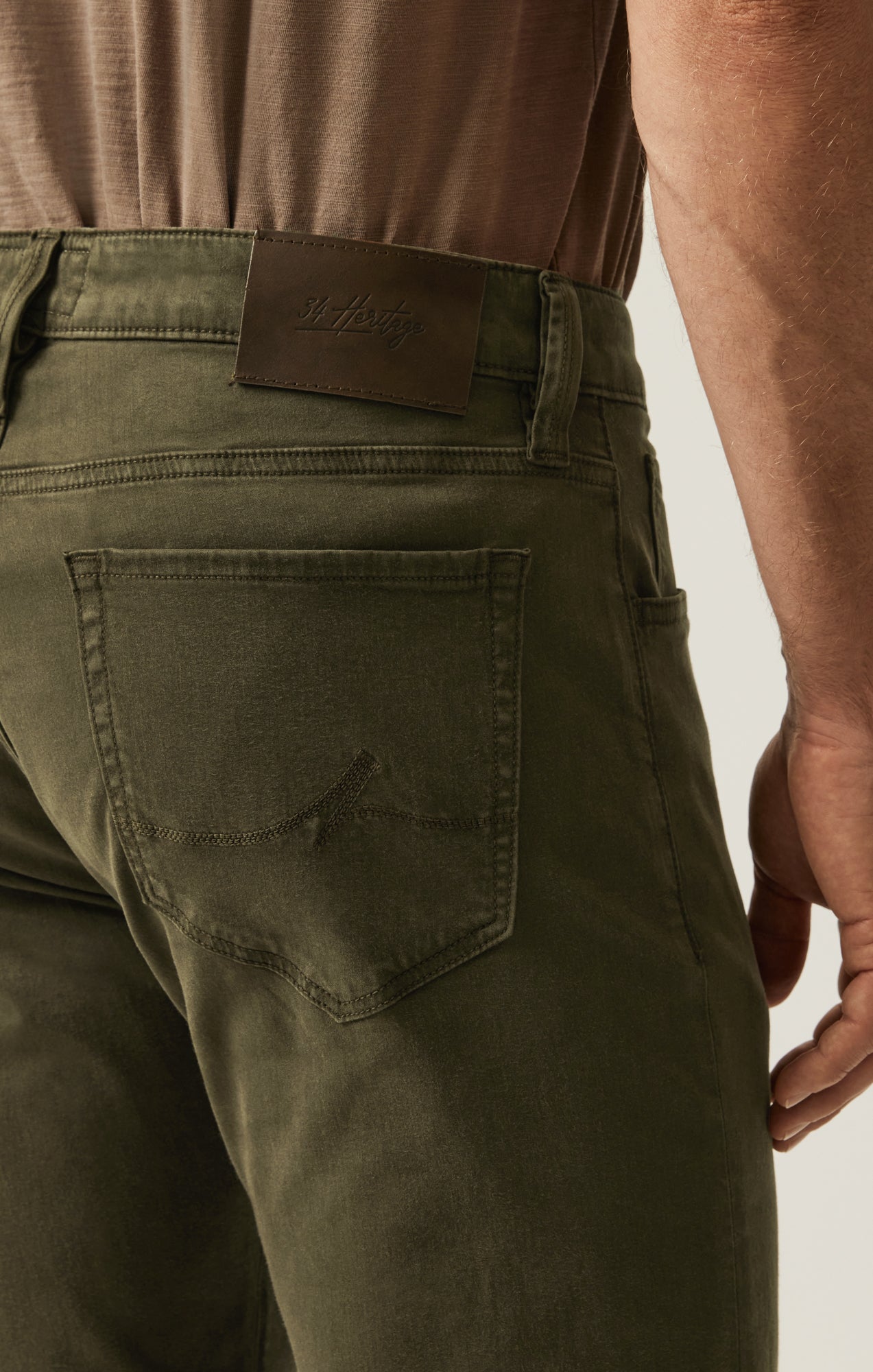 Courage Straight Leg Pants in Dark Olive Twill