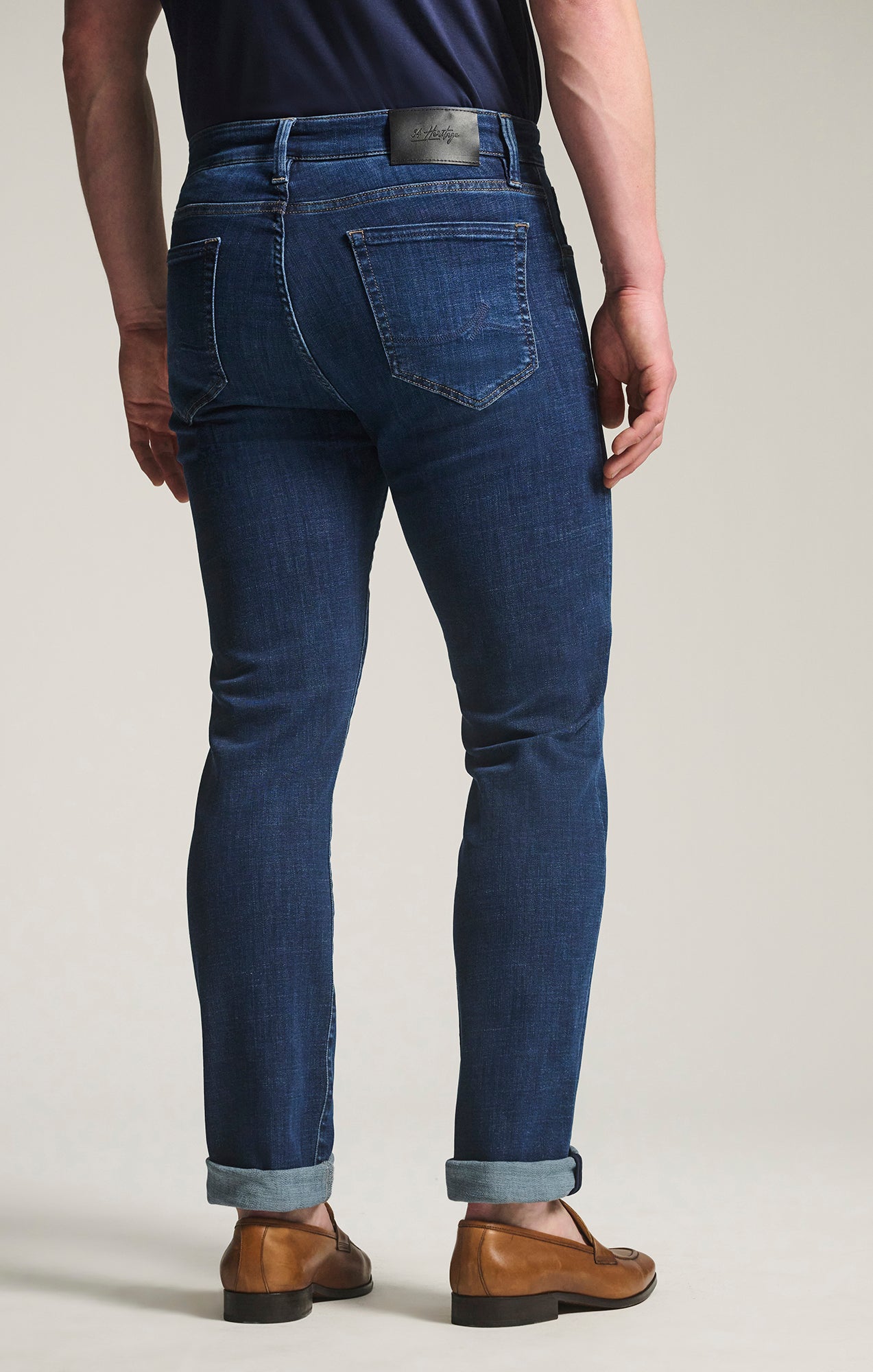 Courage Straight Leg Jeans in Indigo Brushed Organic Ultra
