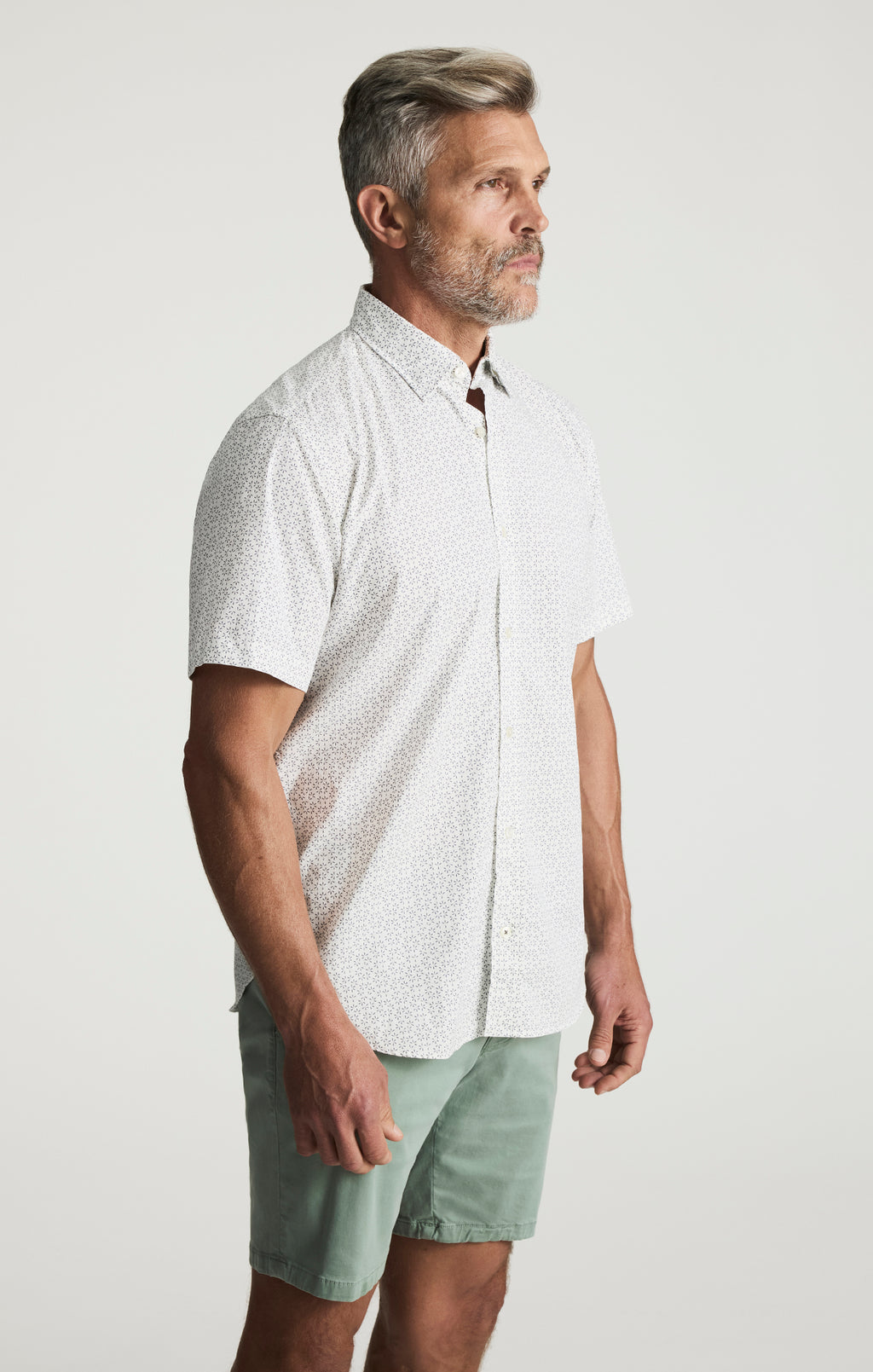 Luxe Twill Printed Shirt In Vintage Indigo