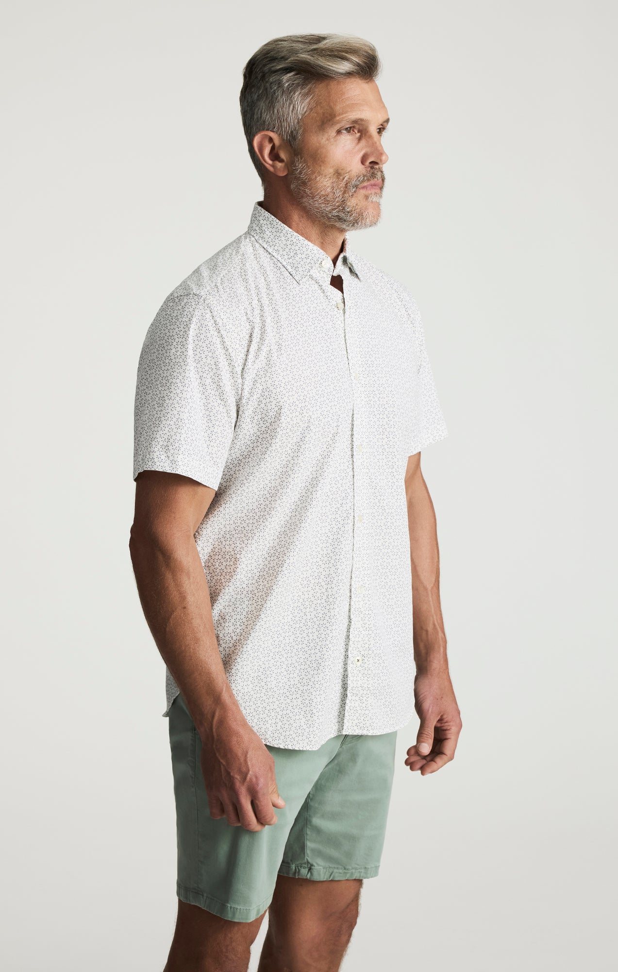 Luxe Twill Printed Shirt In Vintage Indigo