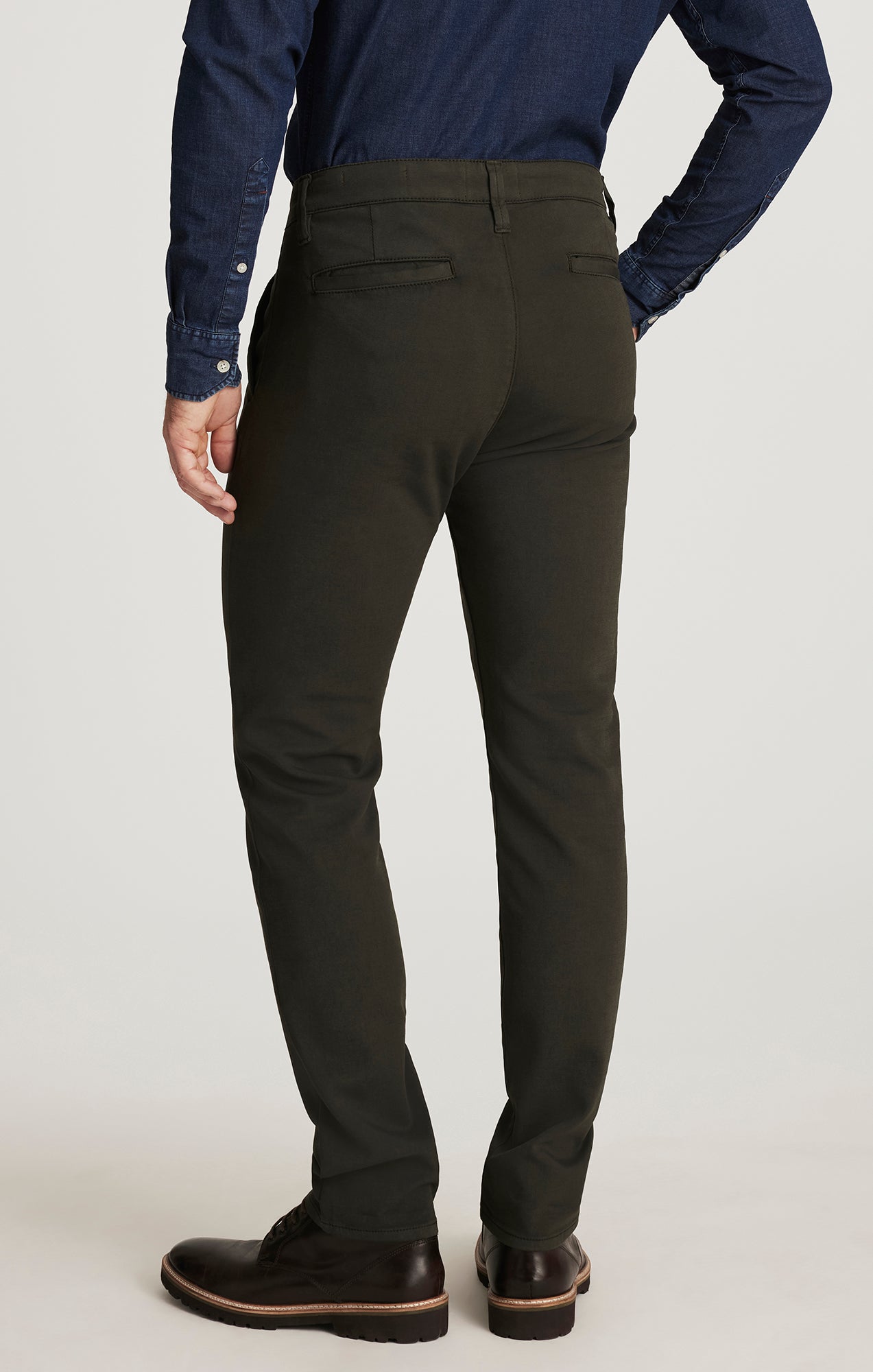 34 Heritage Men's Verona Straight Leg Chinos in Dark Olive High Flyer