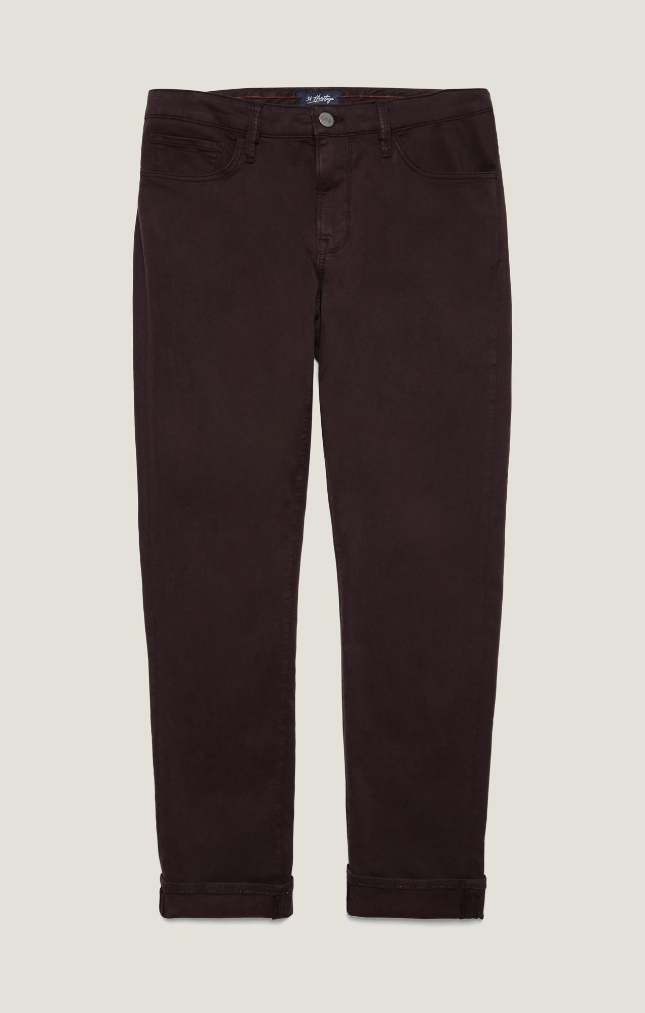 Charisma Relaxed Straight Pants in Burgundy Diagonal