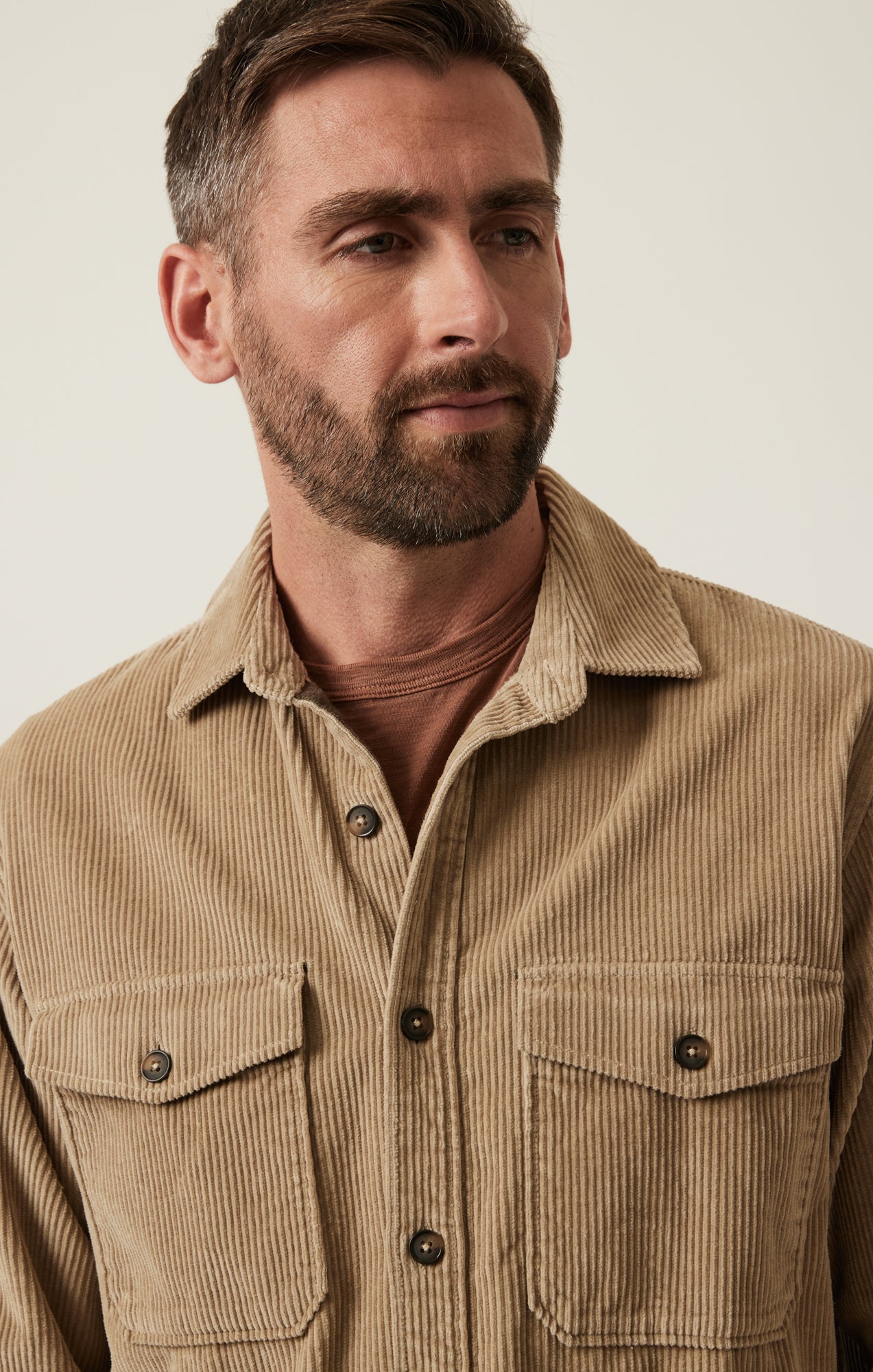 Corduroy Overshirt In Aluminum