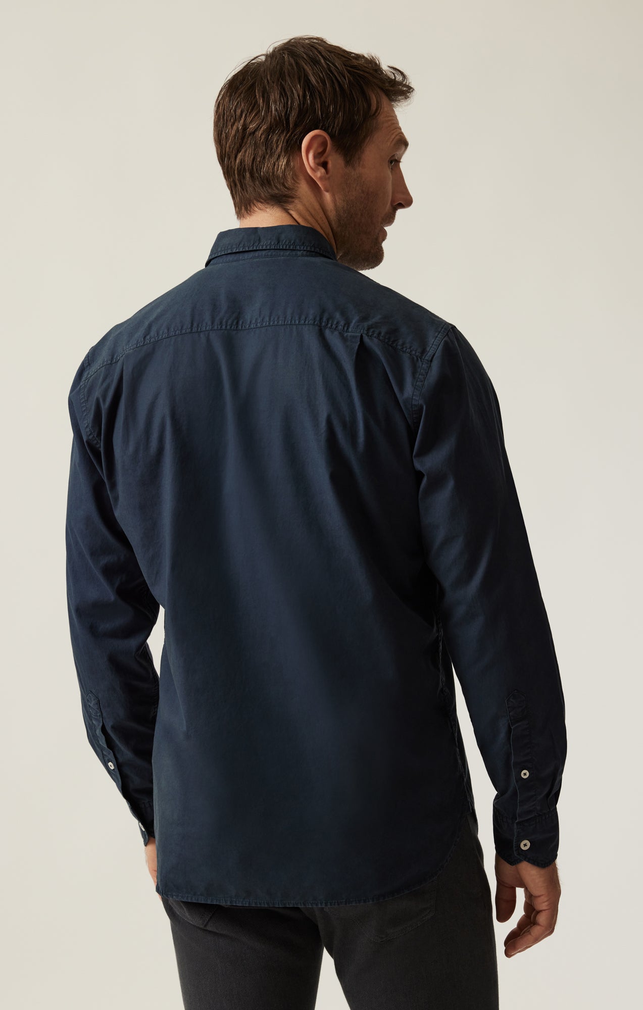 blue twill dress shirt French Blue Twill Natural Stretch Cotton Dress Shirt