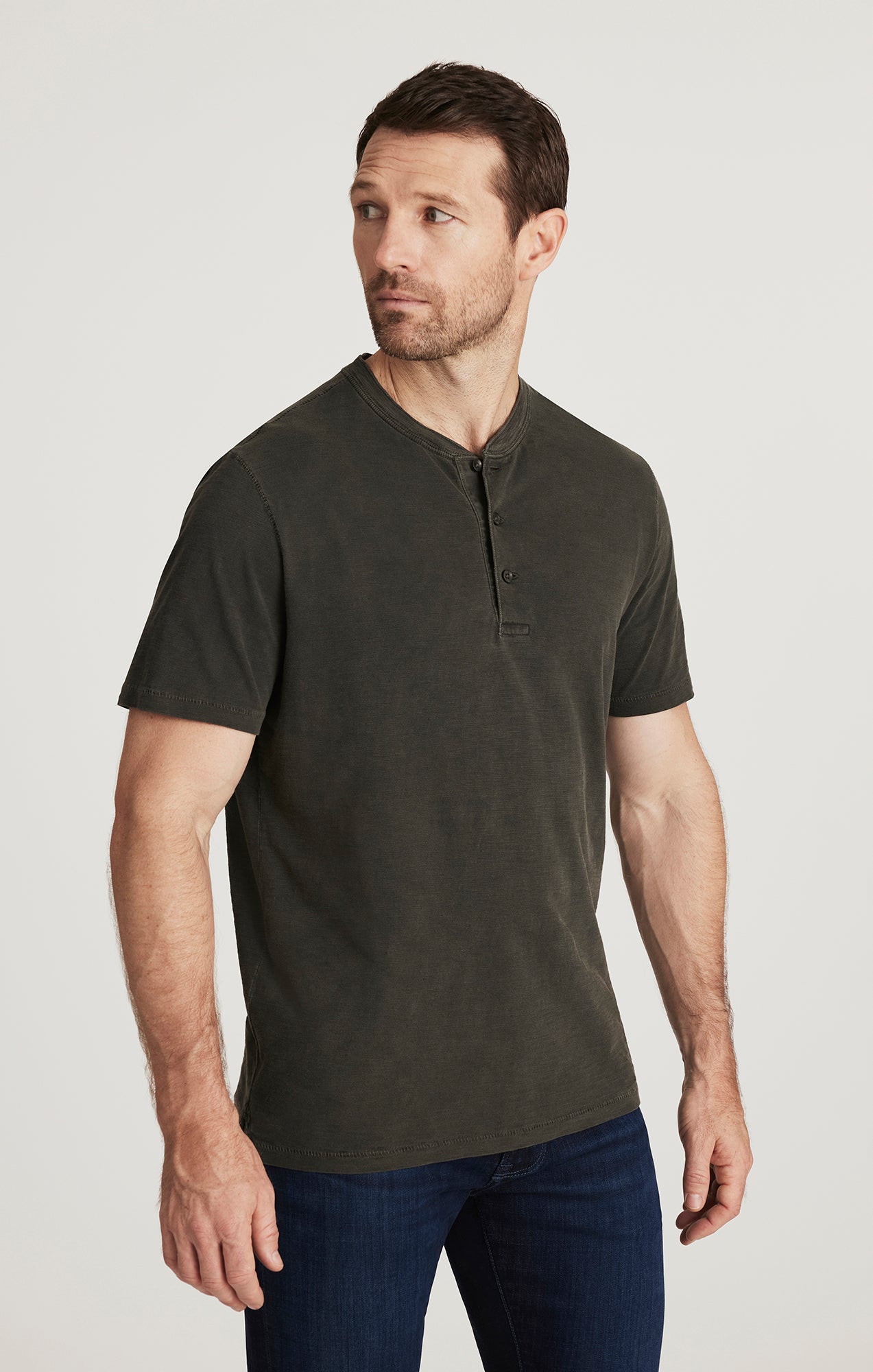 Slub Henley T-Shirt in Peat